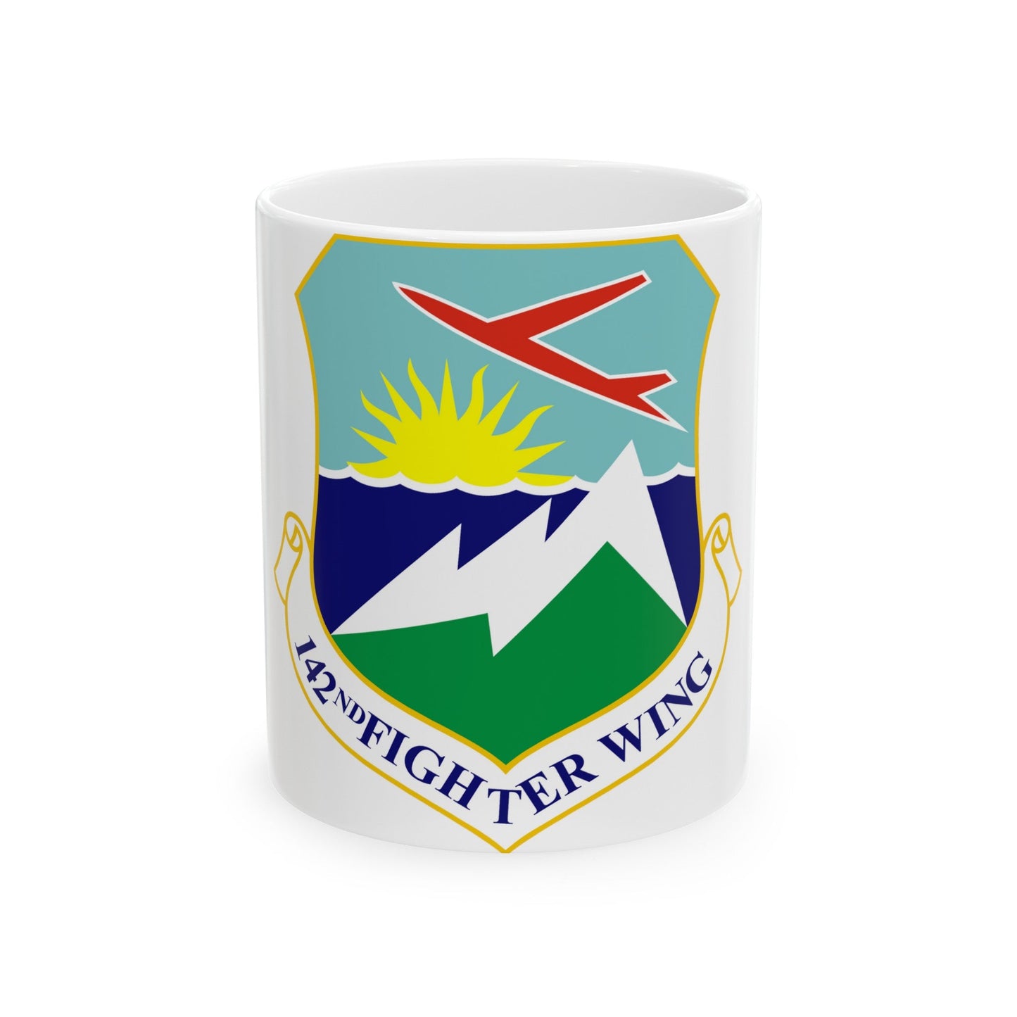 142nd Fighter Wing (U.S. Air Force) White Coffee Mug-11oz-The Sticker Space