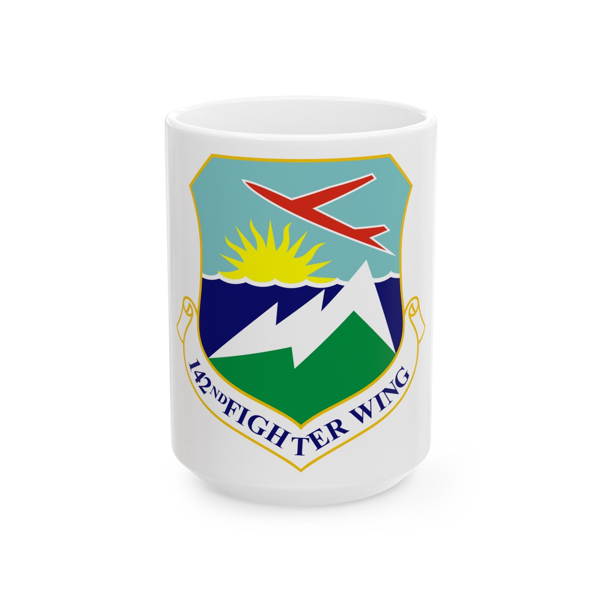 142nd Fighter Wing (U.S. Air Force) White Coffee Mug-15oz-The Sticker Space