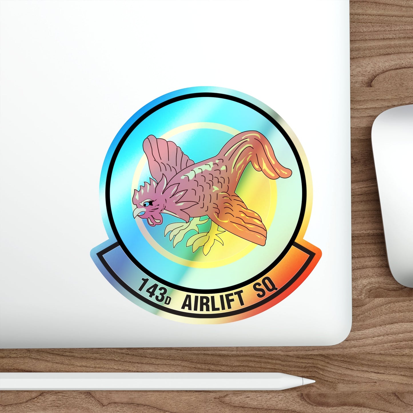 143 Airlift Squadron (U.S. Air Force) Holographic STICKER Die-Cut Vinyl Decal-The Sticker Space