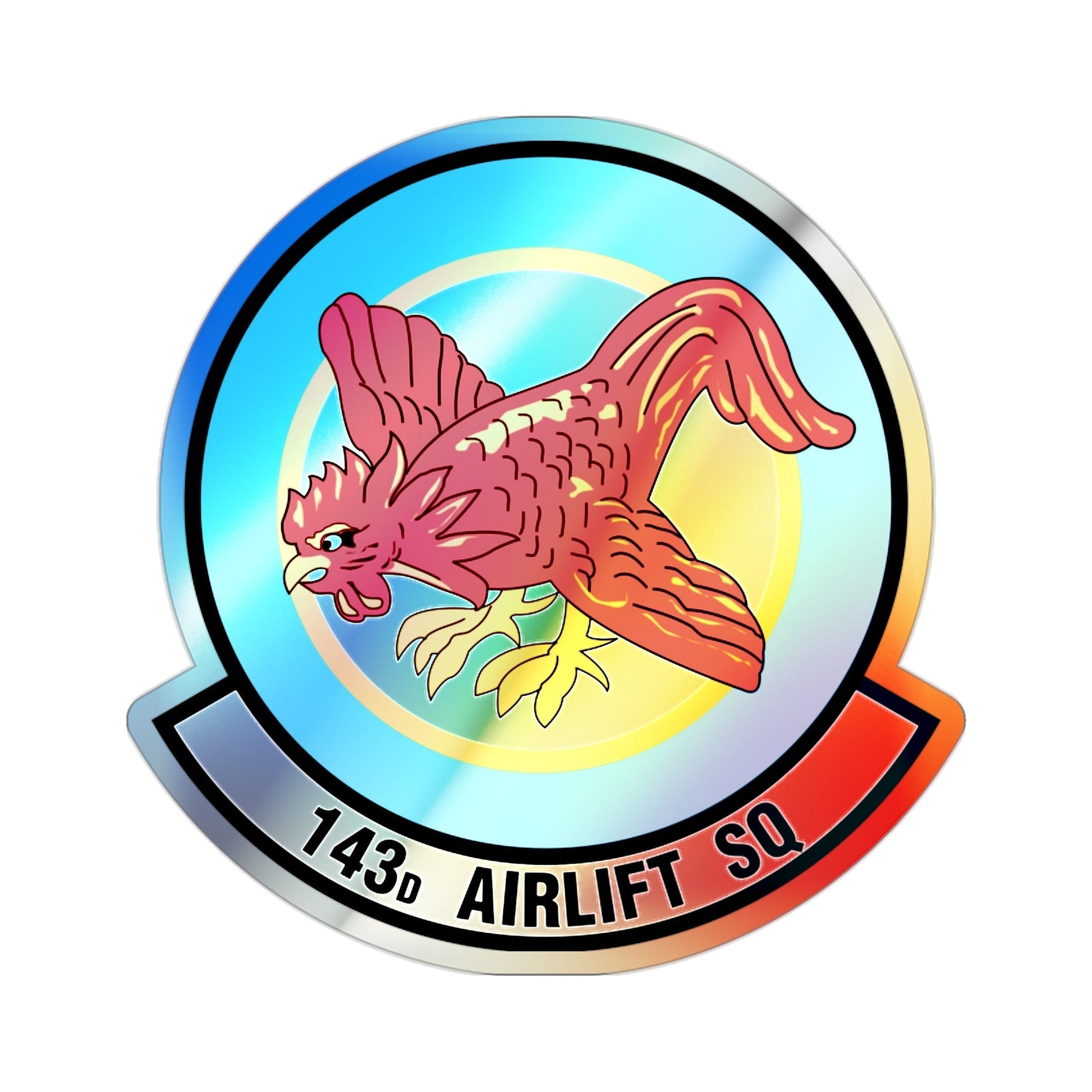143 Airlift Squadron (U.S. Air Force) Holographic STICKER Die-Cut Vinyl Decal-2 Inch-The Sticker Space