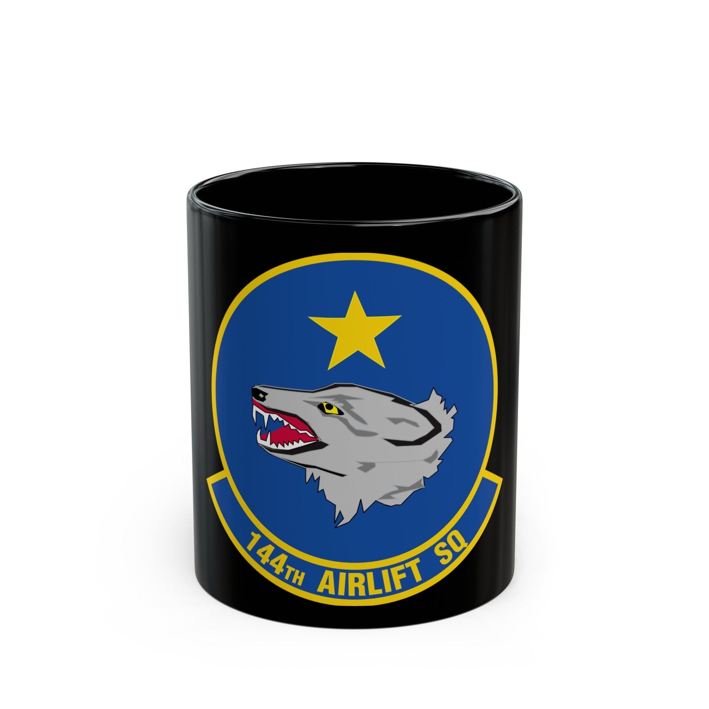 144 Airlift Squadron (U.S. Air Force) Black Coffee Mug-11oz-The Sticker Space