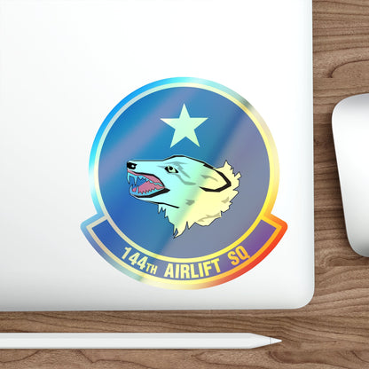 144 Airlift Squadron (U.S. Air Force) Holographic STICKER Die-Cut Vinyl Decal-The Sticker Space