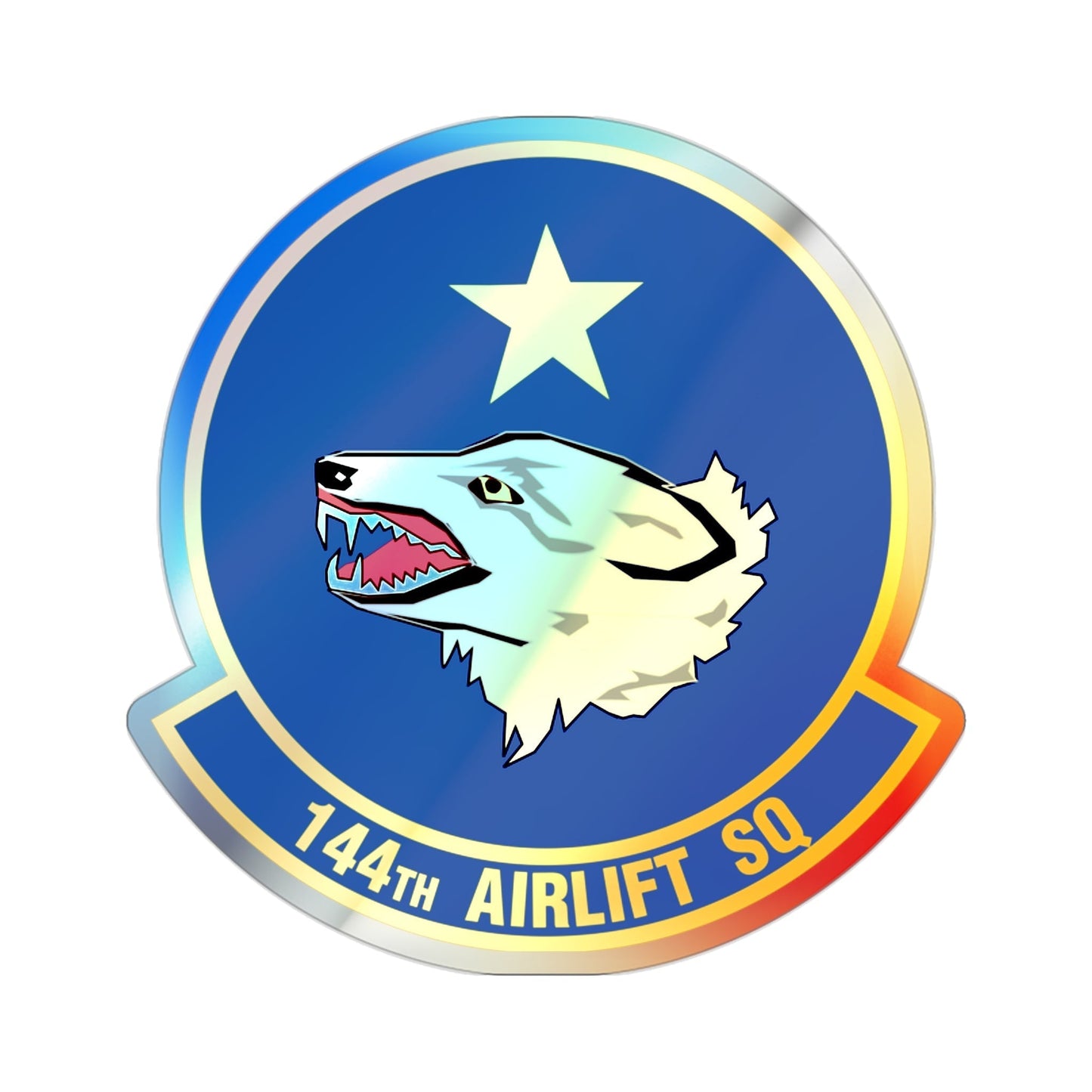 144 Airlift Squadron (U.S. Air Force) Holographic STICKER Die-Cut Vinyl Decal-2 Inch-The Sticker Space