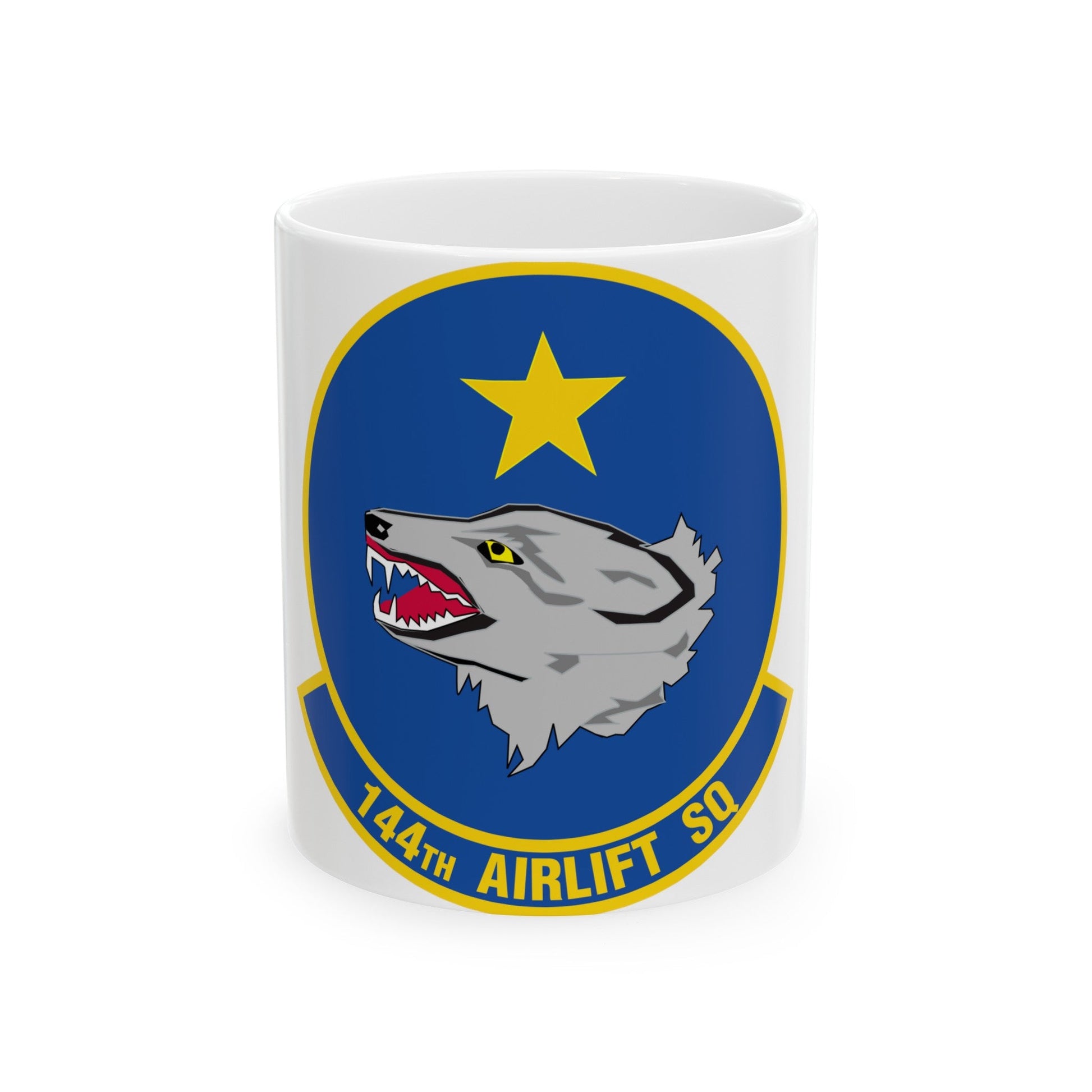 144 Airlift Squadron (U.S. Air Force) White Coffee Mug-11oz-The Sticker Space