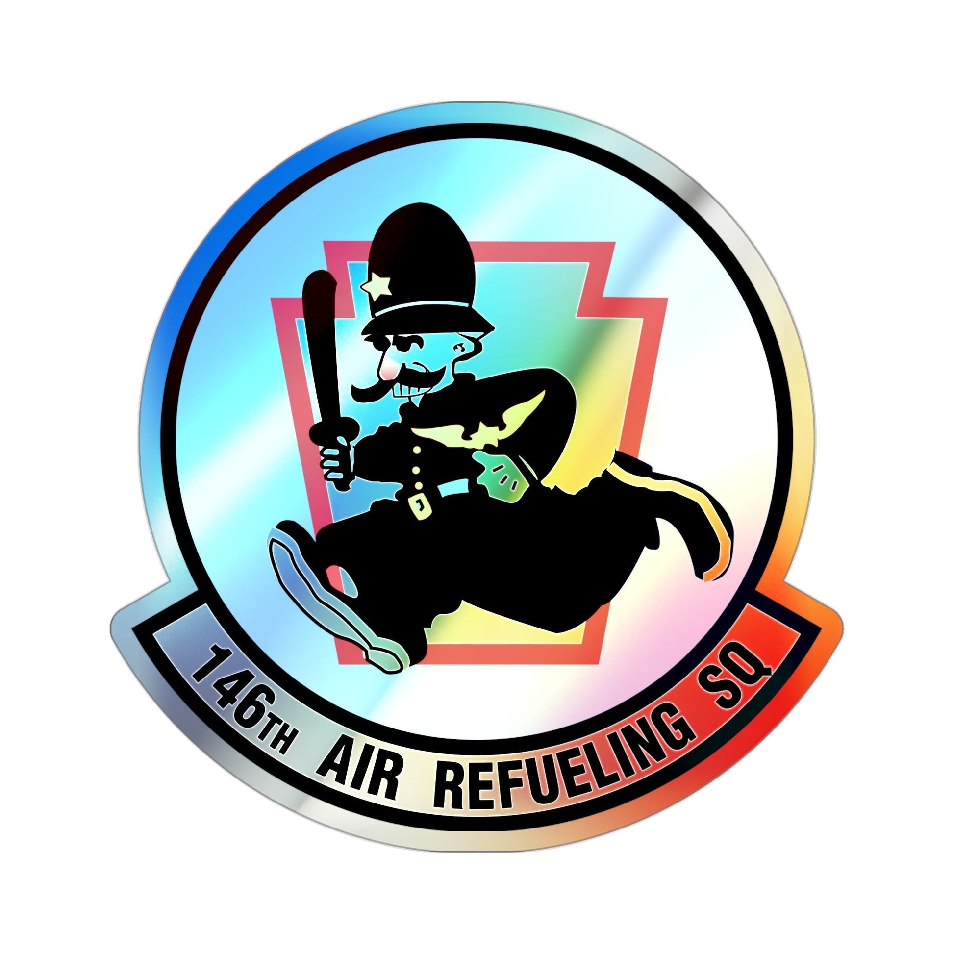 146 Air Refueling Squadron (U.S. Air Force) Holographic STICKER Die-Cut Vinyl Decal-3 Inch-The Sticker Space