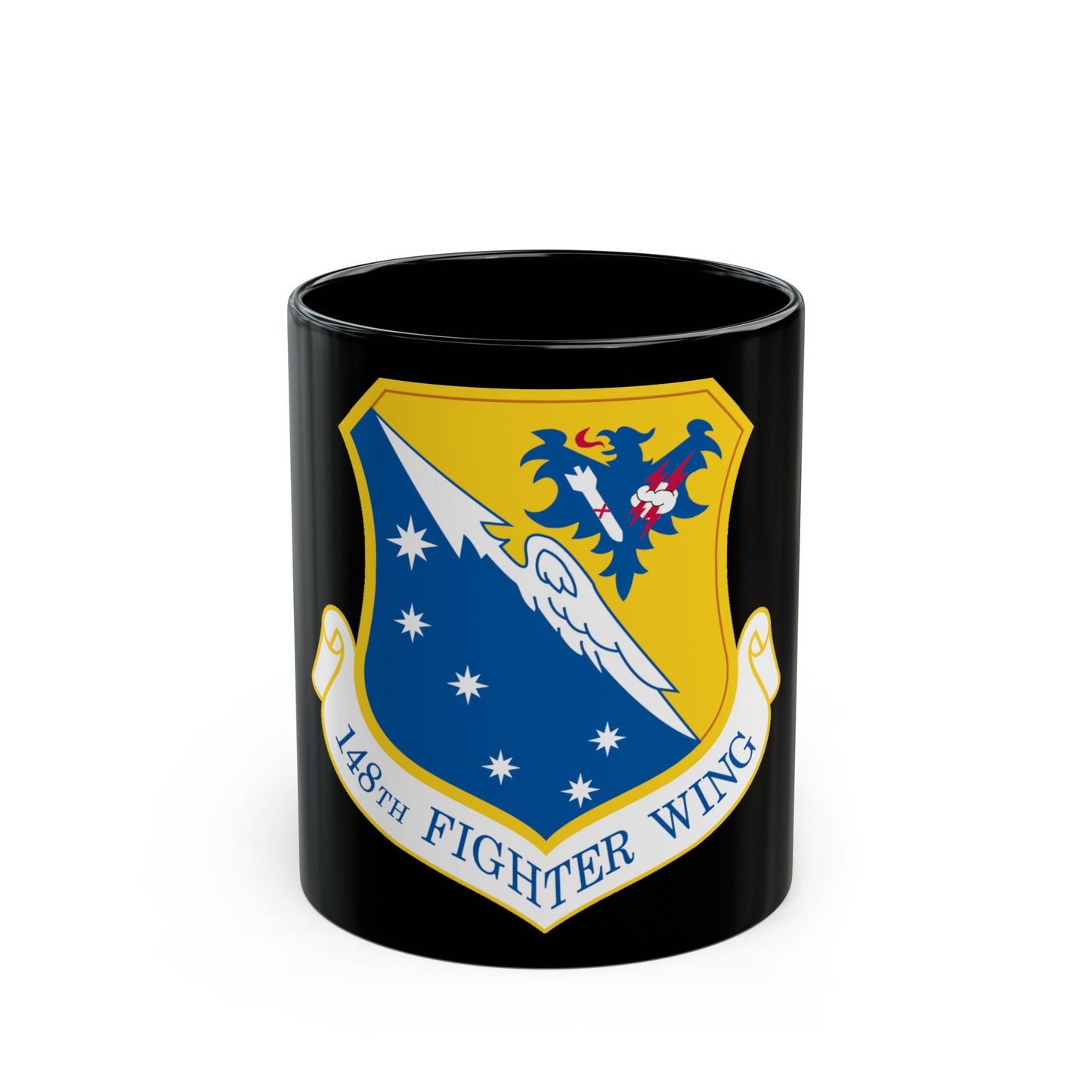 148th Fighter Wing (U.S. Air Force) Black Coffee Mug-11oz-The Sticker Space