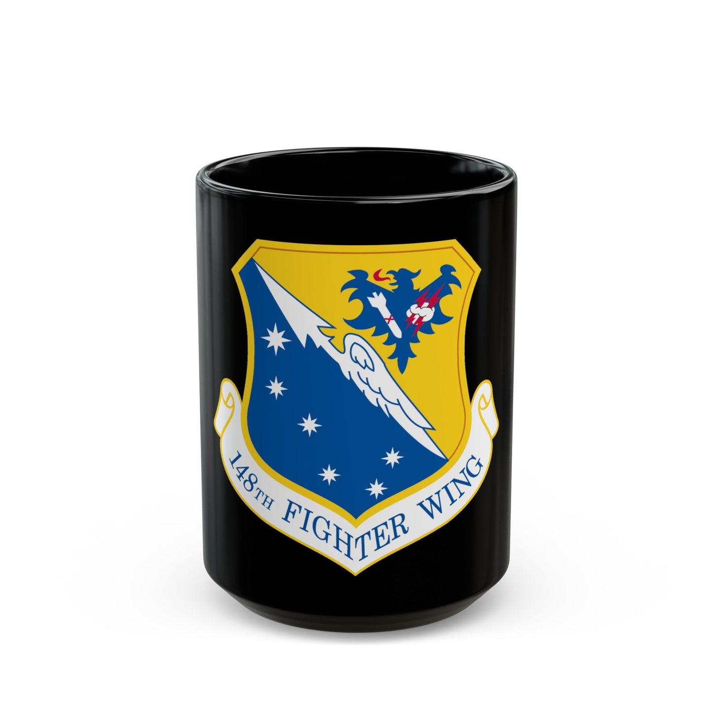 148th Fighter Wing (U.S. Air Force) Black Coffee Mug-15oz-The Sticker Space