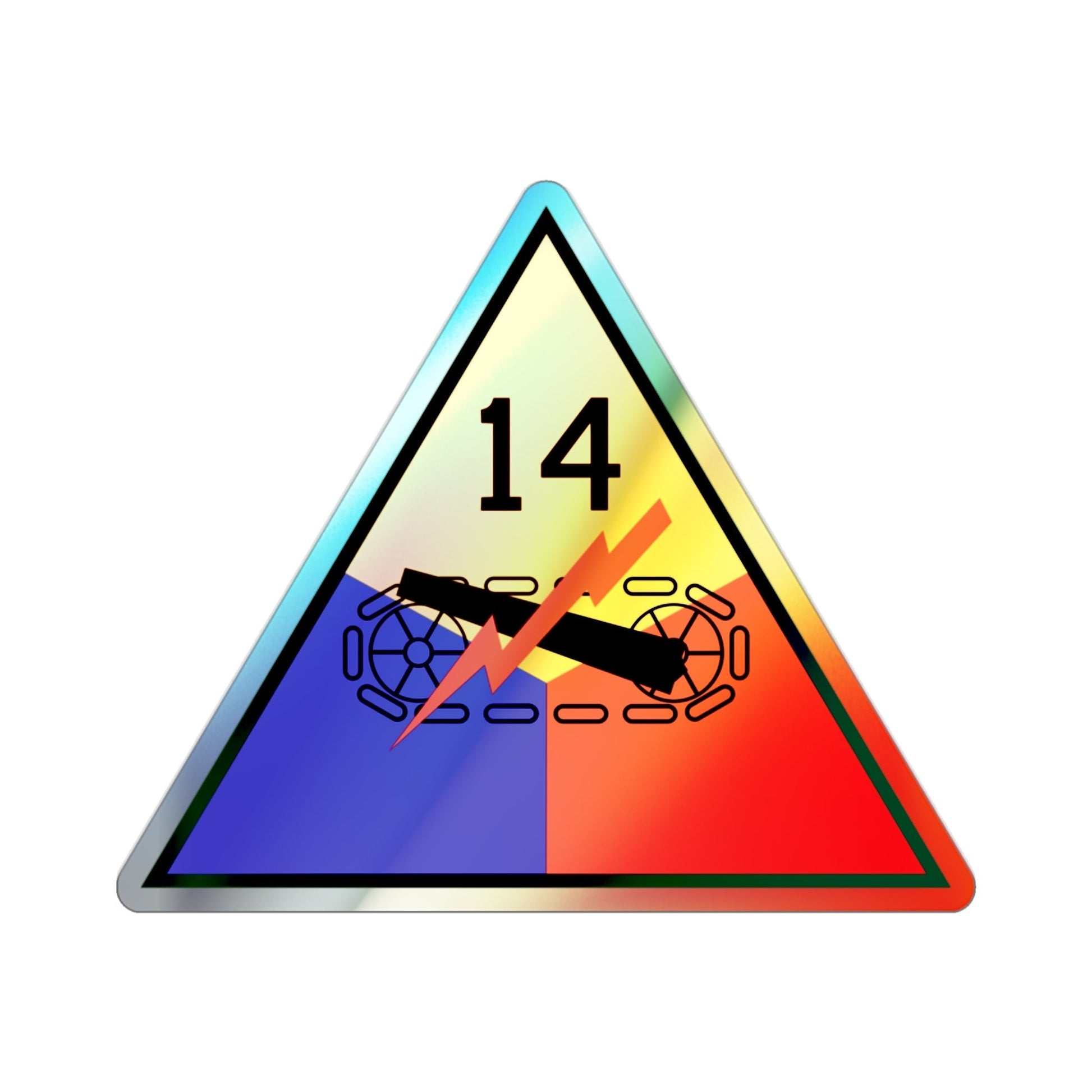 14th Armored Division (U.S. Army) Holographic STICKER Die-Cut Vinyl Decal-2 Inch-The Sticker Space