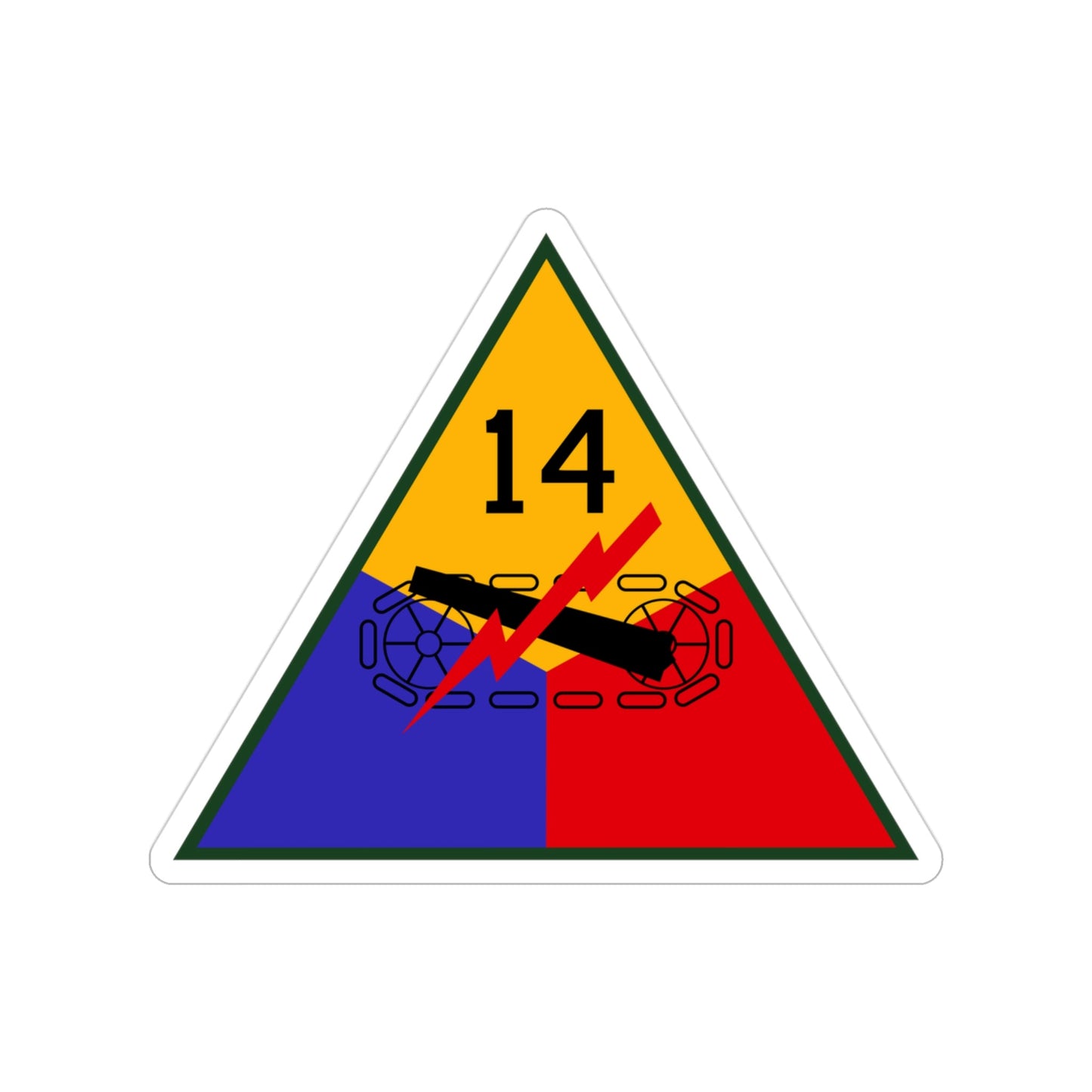 14th Armored Division (U.S. Army) Transparent STICKER Die-Cut Vinyl Decal-3 Inch-The Sticker Space