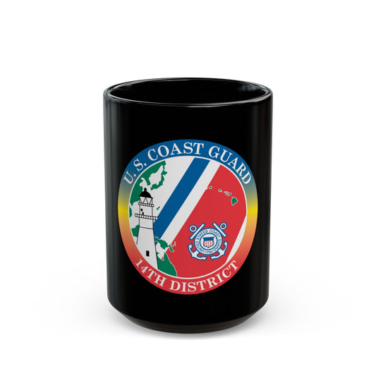 14th CG District (U.S. Coast Guard) Black Coffee Mug-15oz-The Sticker Space
