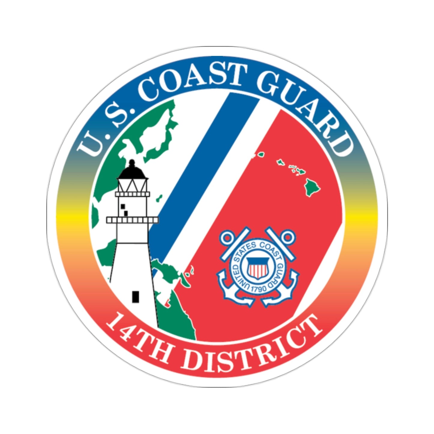 14th CG District (U.S. Coast Guard) STICKER Vinyl Die-Cut Decal-2 Inch-The Sticker Space