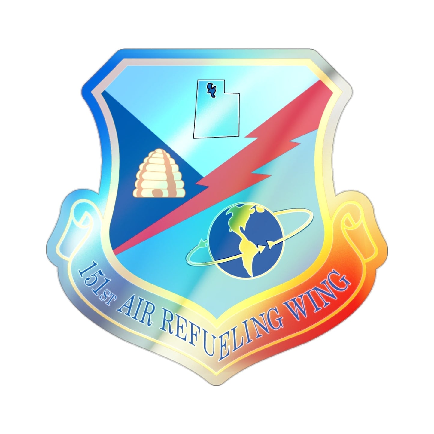 151st Air Refueling Wing (U.S. Air Force) Holographic STICKER Die-Cut Vinyl Decal-2 Inch-The Sticker Space