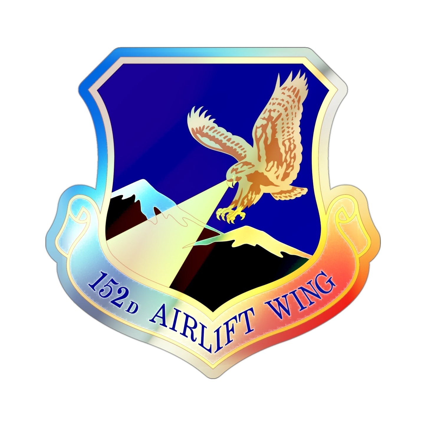 152d Airlift Wing (U.S. Air Force) Holographic STICKER Die-Cut Vinyl Decal-3 Inch-The Sticker Space