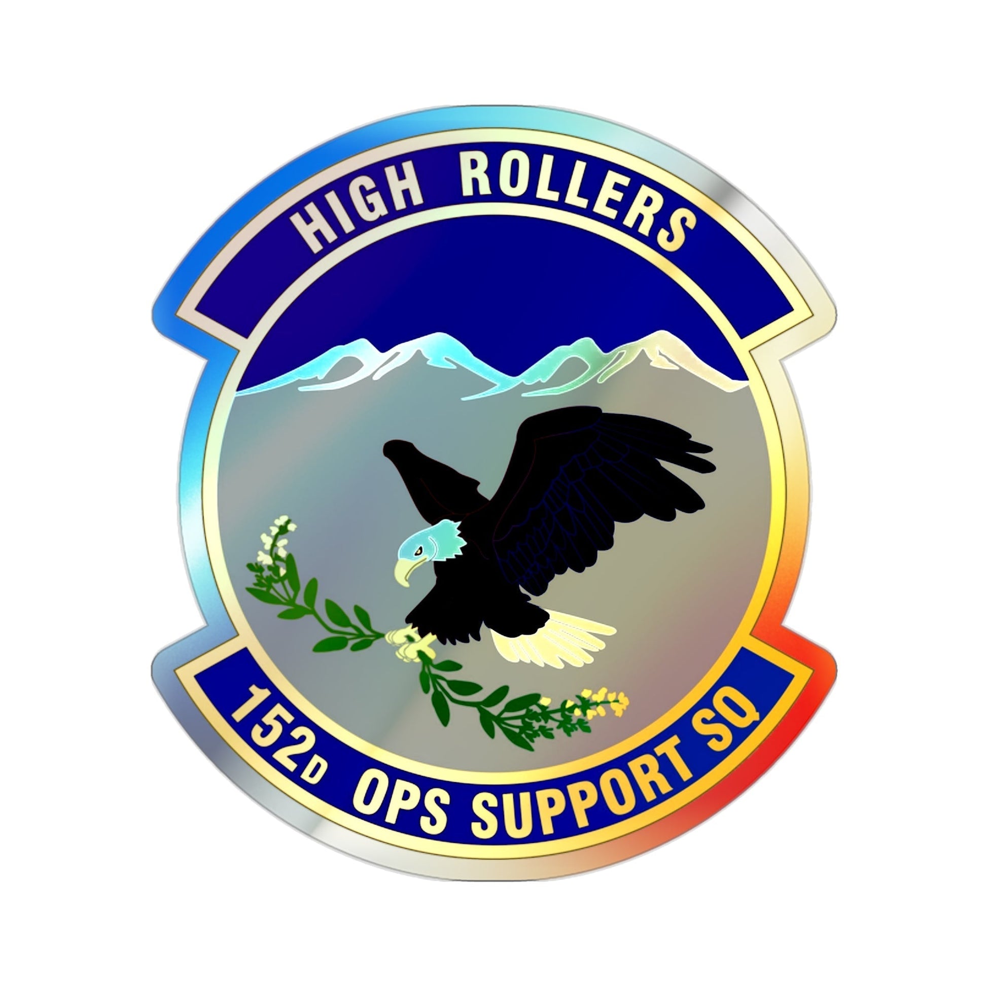 152d Operations Support Squadron (U.S. Air Force) Holographic STICKER Die-Cut Vinyl Decal-2 Inch-The Sticker Space