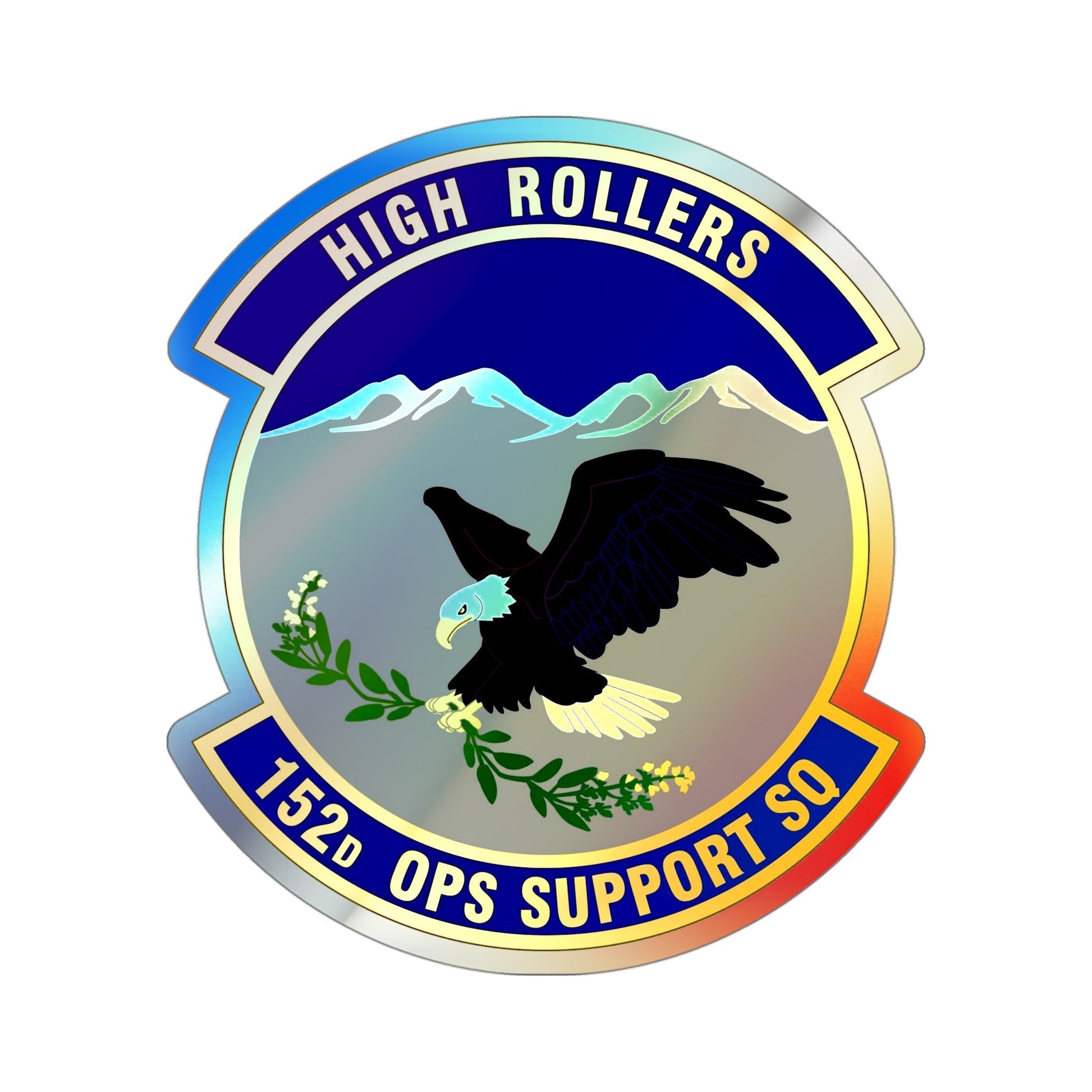 152d Operations Support Squadron (U.S. Air Force) Holographic STICKER Die-Cut Vinyl Decal-4 Inch-The Sticker Space