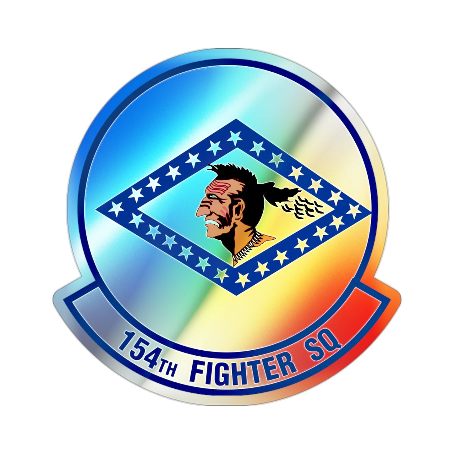 154 Fighter Squadron (U.S. Air Force) Holographic STICKER Die-Cut Vinyl Decal-2 Inch-The Sticker Space