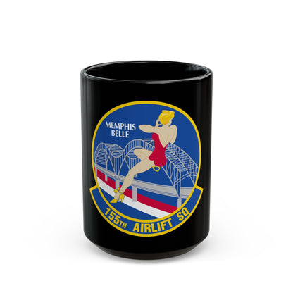 155 Airlift Squadron (U.S. Air Force) Black Coffee Mug-15oz-The Sticker Space