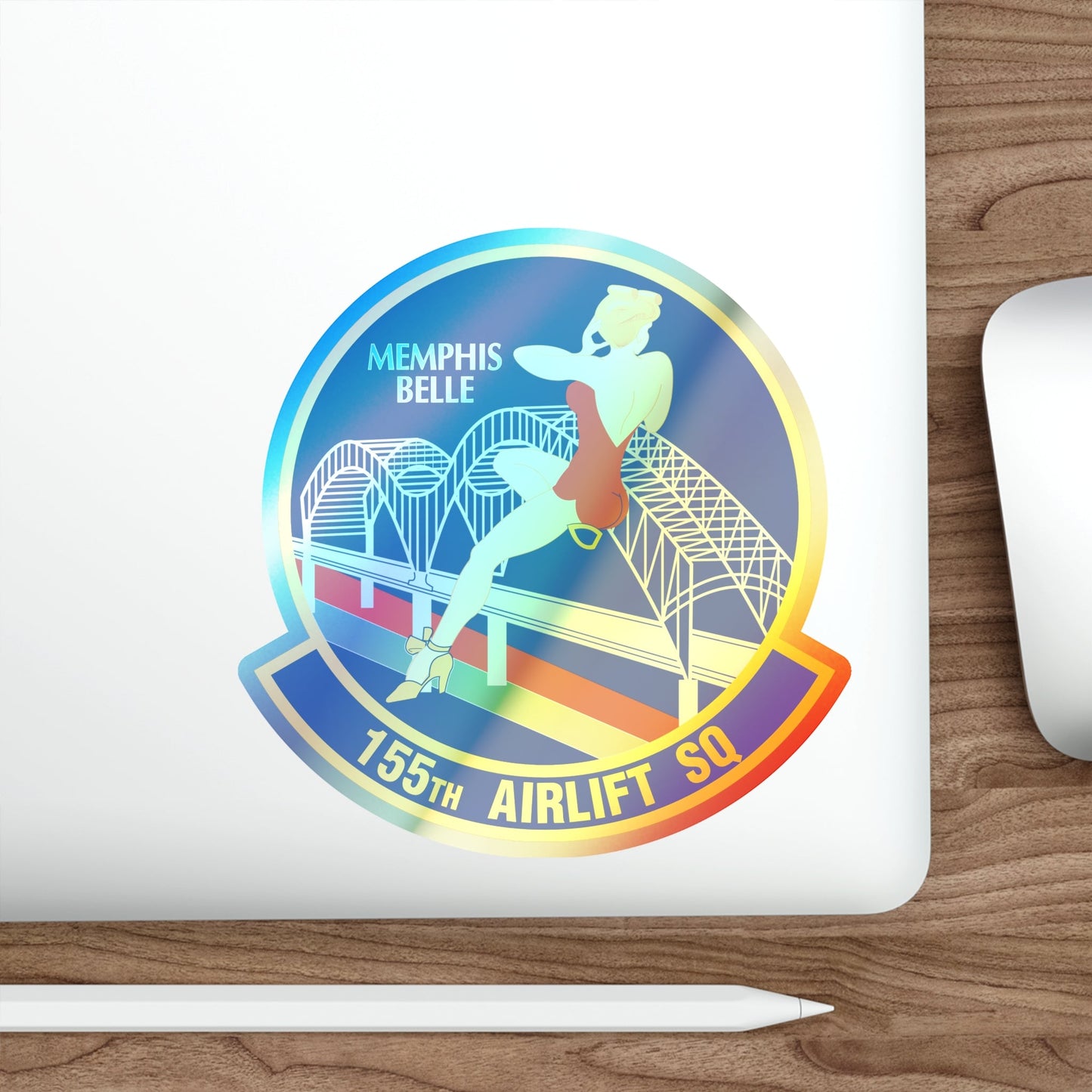 155 Airlift Squadron (U.S. Air Force) Holographic STICKER Die-Cut Vinyl Decal-The Sticker Space