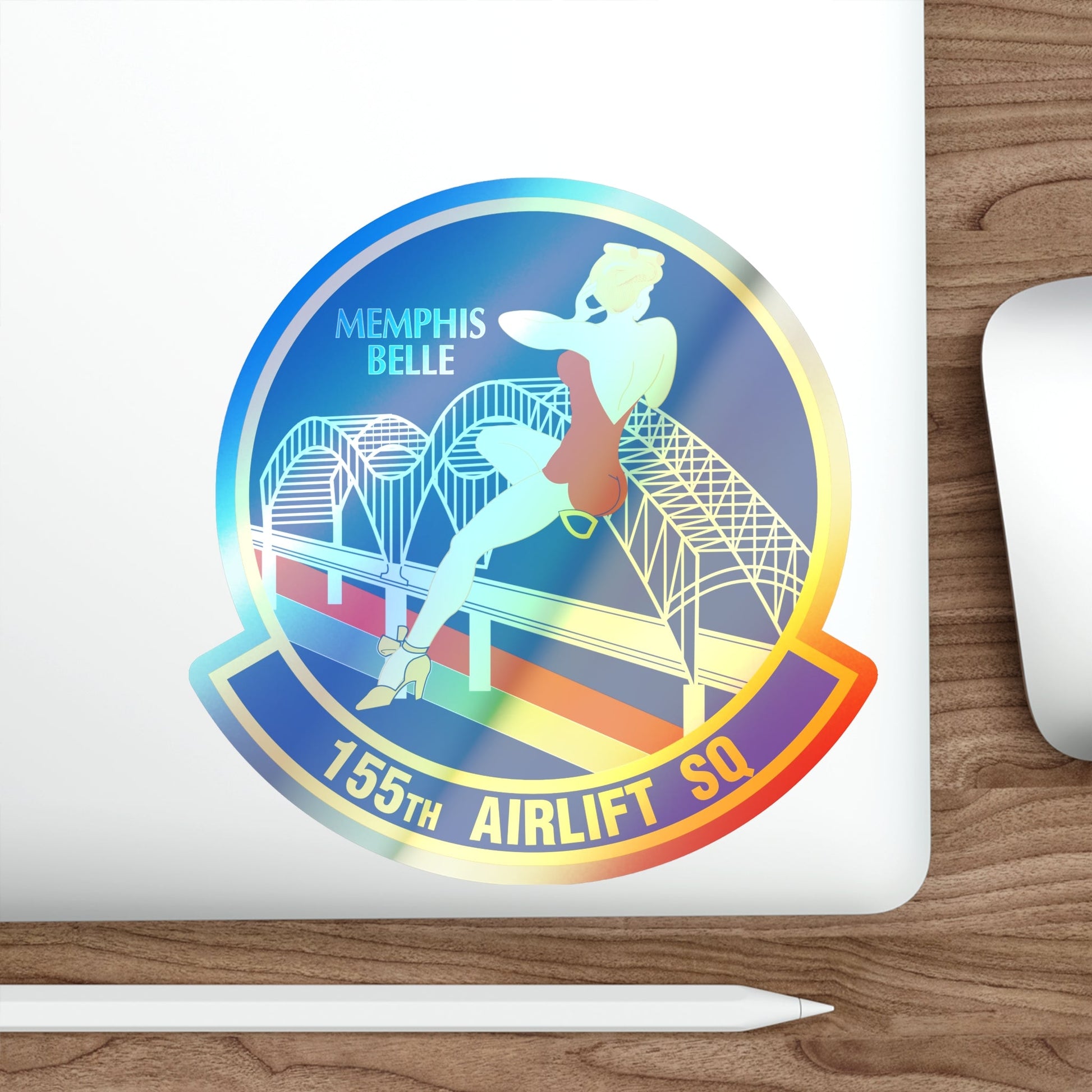 155 Airlift Squadron (U.S. Air Force) Holographic STICKER Die-Cut Vinyl Decal-The Sticker Space