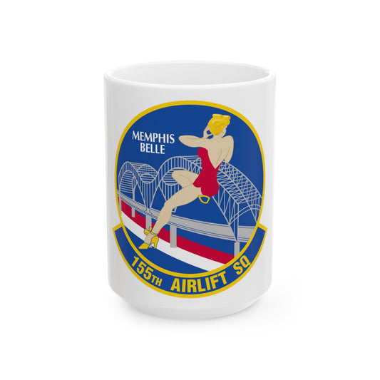 155 Airlift Squadron (U.S. Air Force) White Coffee Mug-15oz-The Sticker Space