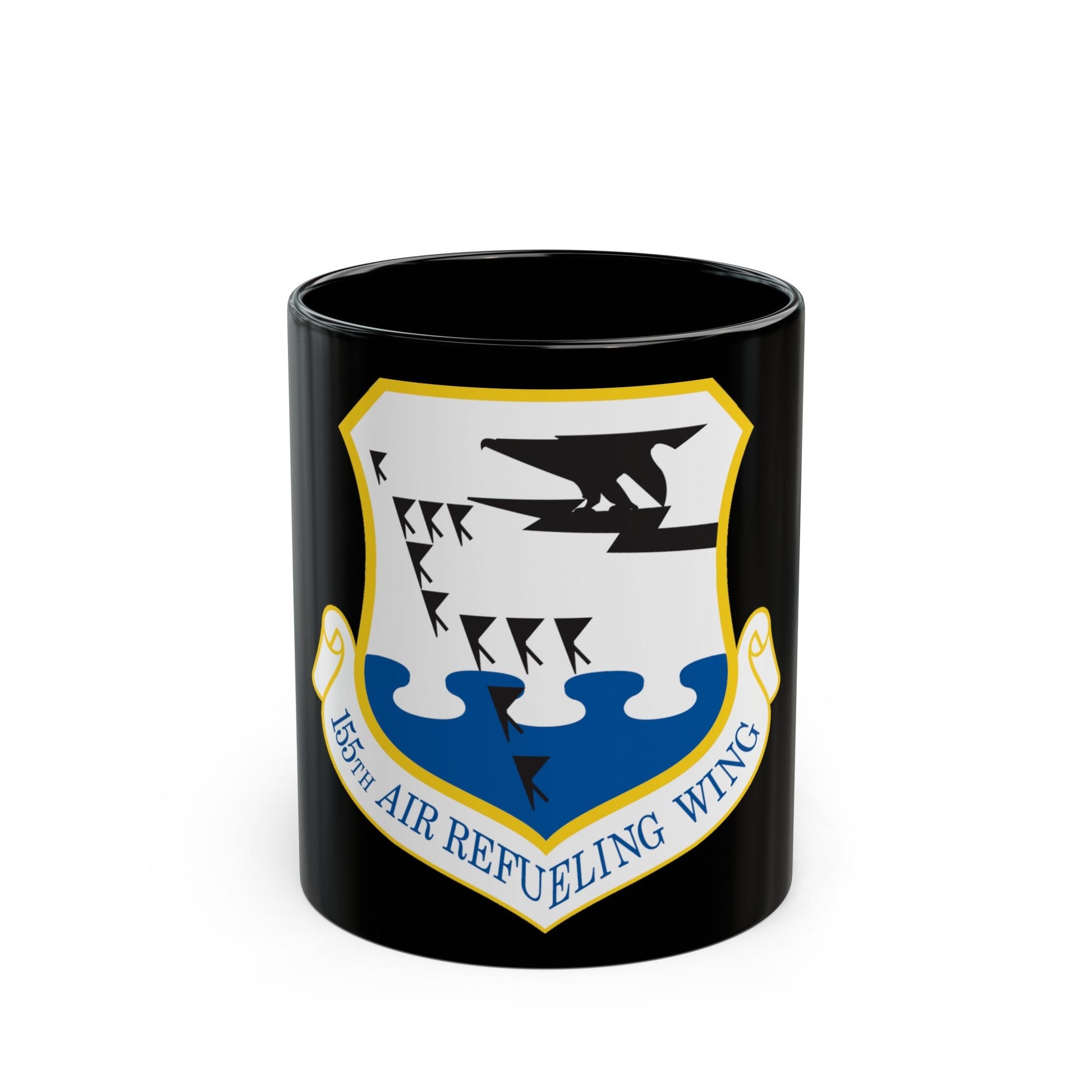 155th Air Refueling Wing (U.S. Air Force) Black Coffee Mug-11oz-The Sticker Space