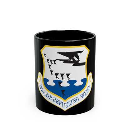 155th Air Refueling Wing (U.S. Air Force) Black Coffee Mug-11oz-The Sticker Space