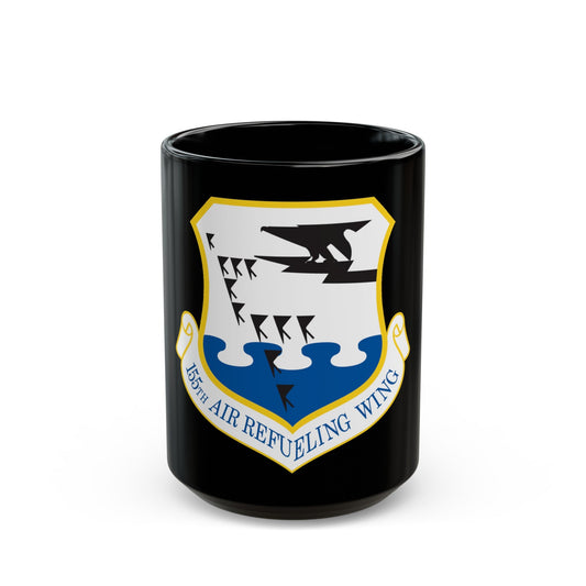155th Air Refueling Wing (U.S. Air Force) Black Coffee Mug-15oz-The Sticker Space