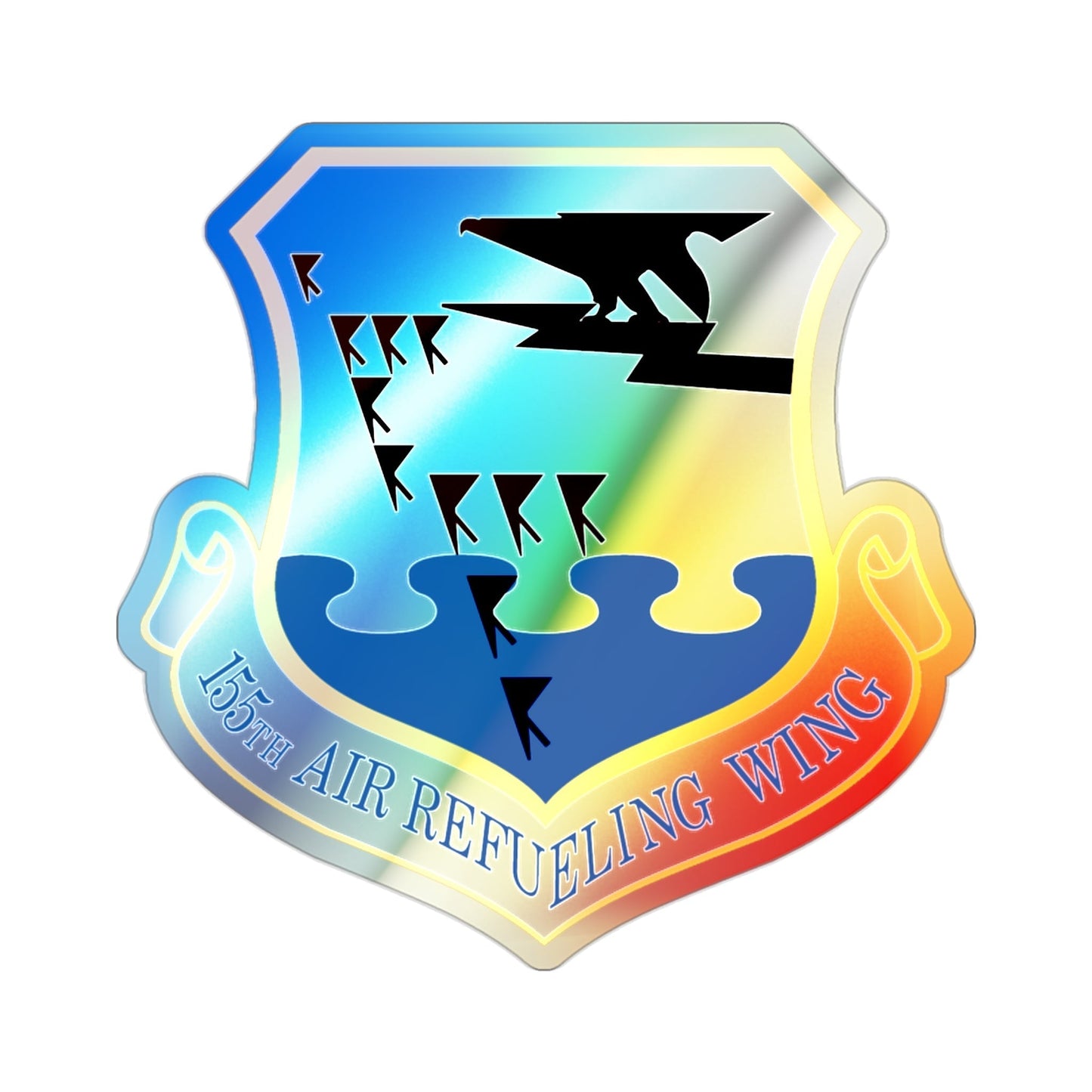 155th Air Refueling Wing (U.S. Air Force) Holographic STICKER Die-Cut Vinyl Decal-2 Inch-The Sticker Space
