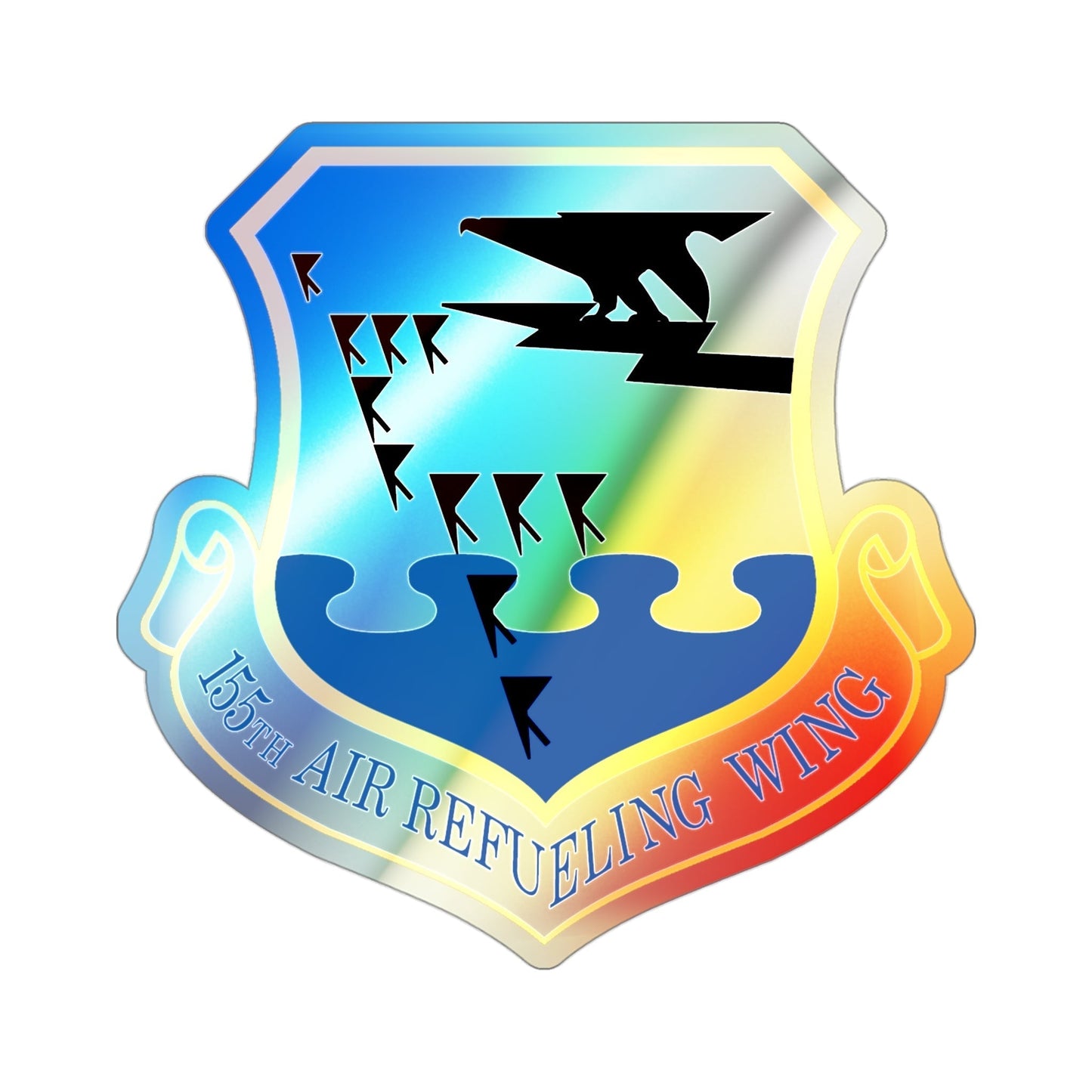 155th Air Refueling Wing (U.S. Air Force) Holographic STICKER Die-Cut Vinyl Decal-3 Inch-The Sticker Space