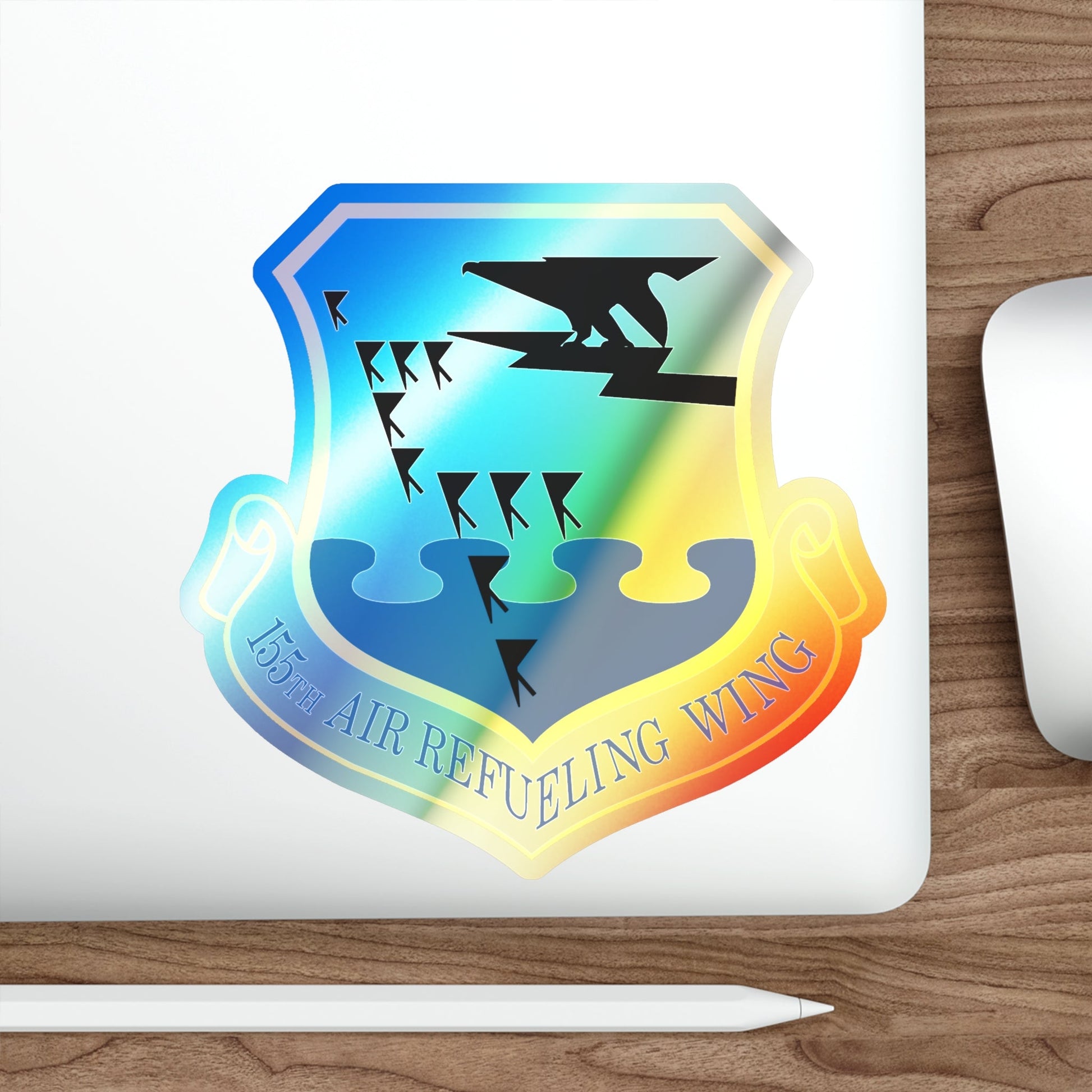 155th Air Refueling Wing (U.S. Air Force) Holographic STICKER Die-Cut Vinyl Decal-The Sticker Space