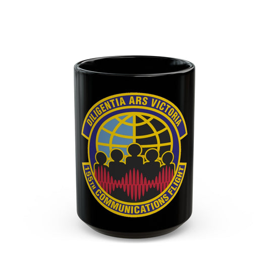 155th Communications Flight (U.S. Air Force) Black Coffee Mug-15oz-The Sticker Space