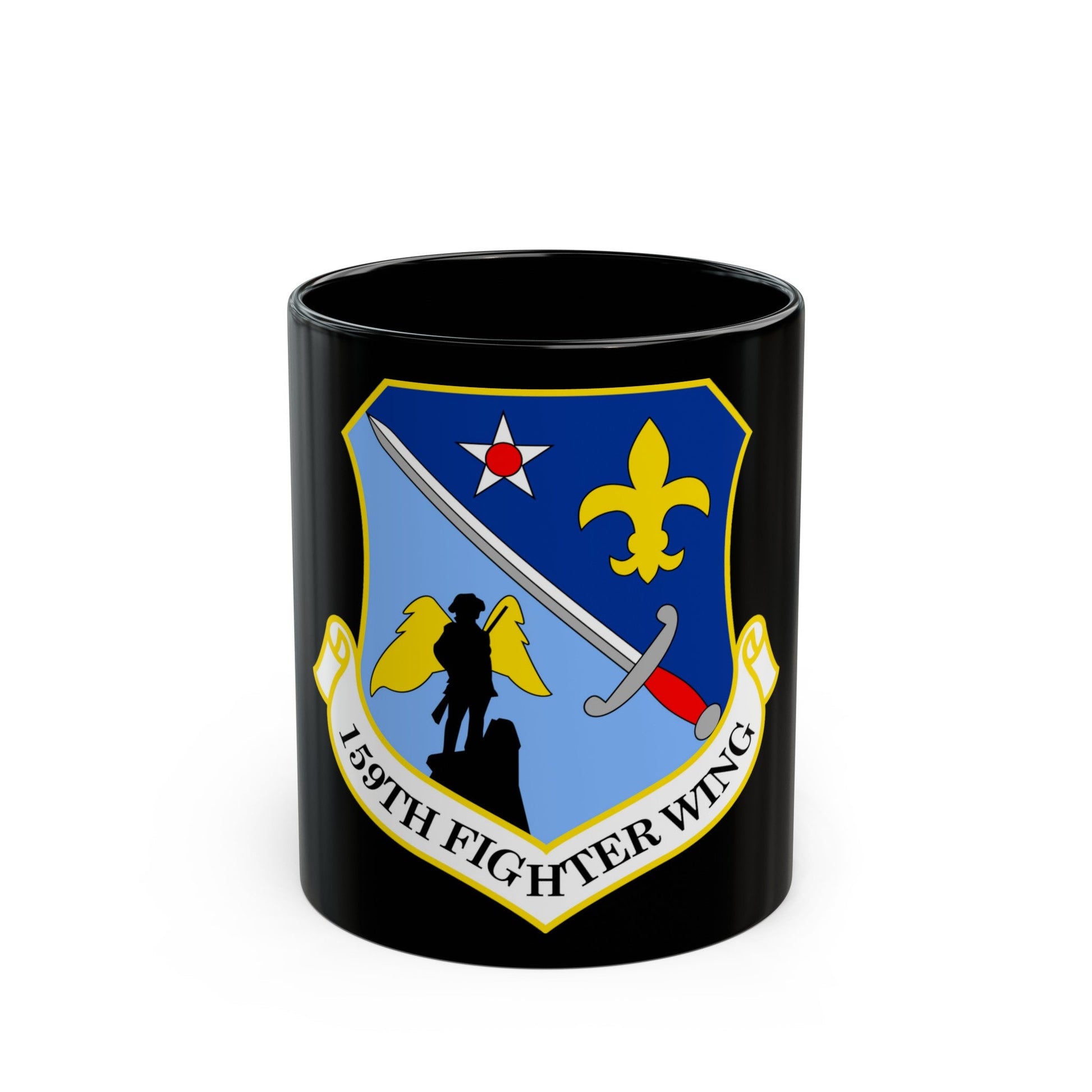 159th Fighter Wing (U.S. Air Force) Black Coffee Mug-11oz-The Sticker Space