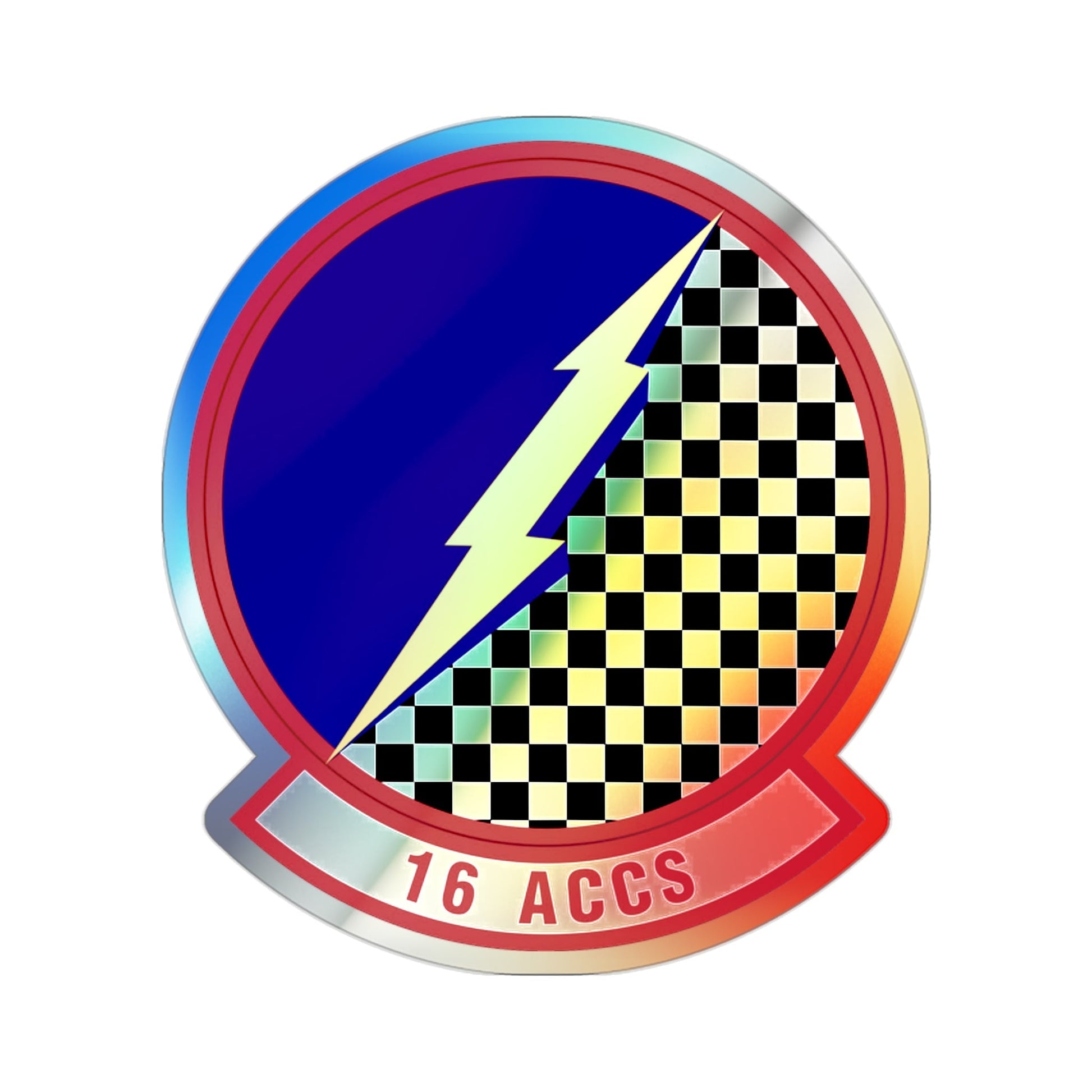 16 Airborne Command and Control Squadron ACC (U.S. Air Force) Holographic STICKER Die-Cut Vinyl Decal-2 Inch-The Sticker Space