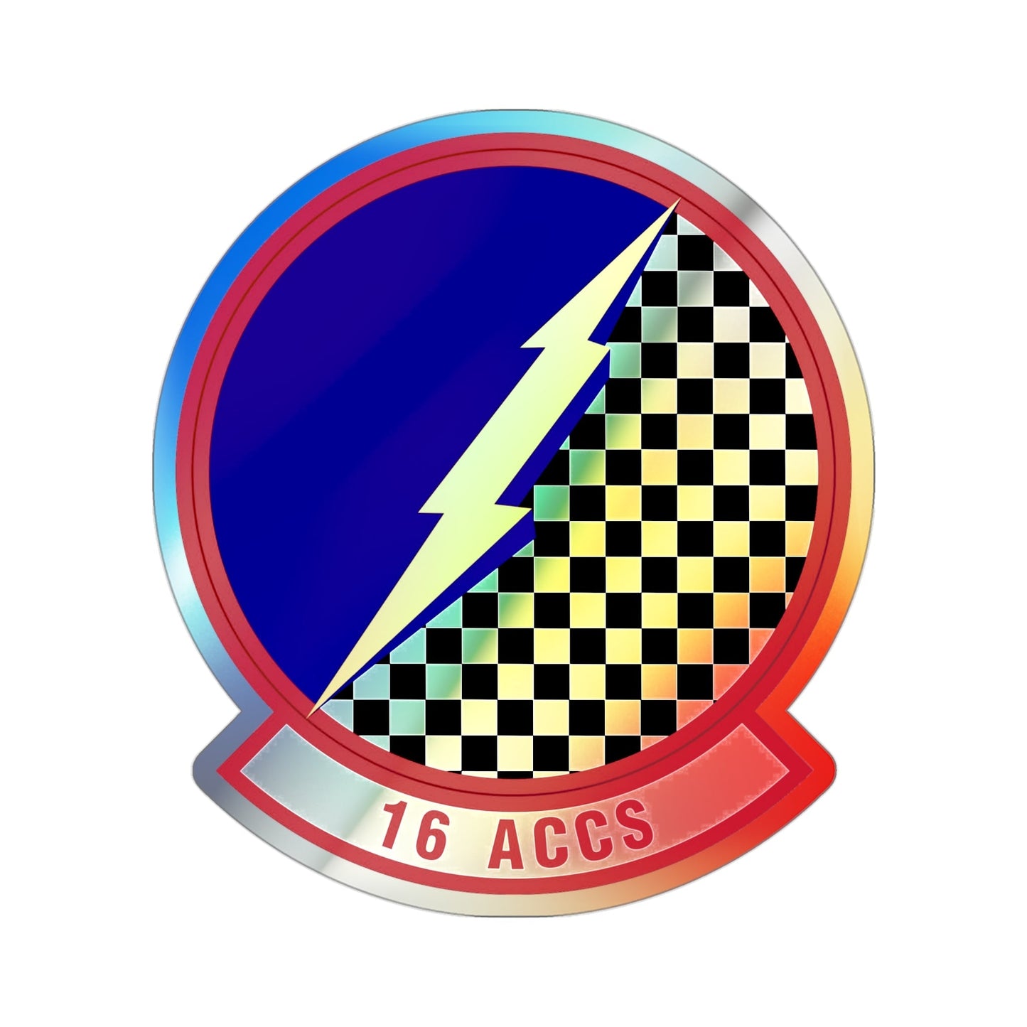16 Airborne Command and Control Squadron ACC (U.S. Air Force) Holographic STICKER Die-Cut Vinyl Decal-3 Inch-The Sticker Space