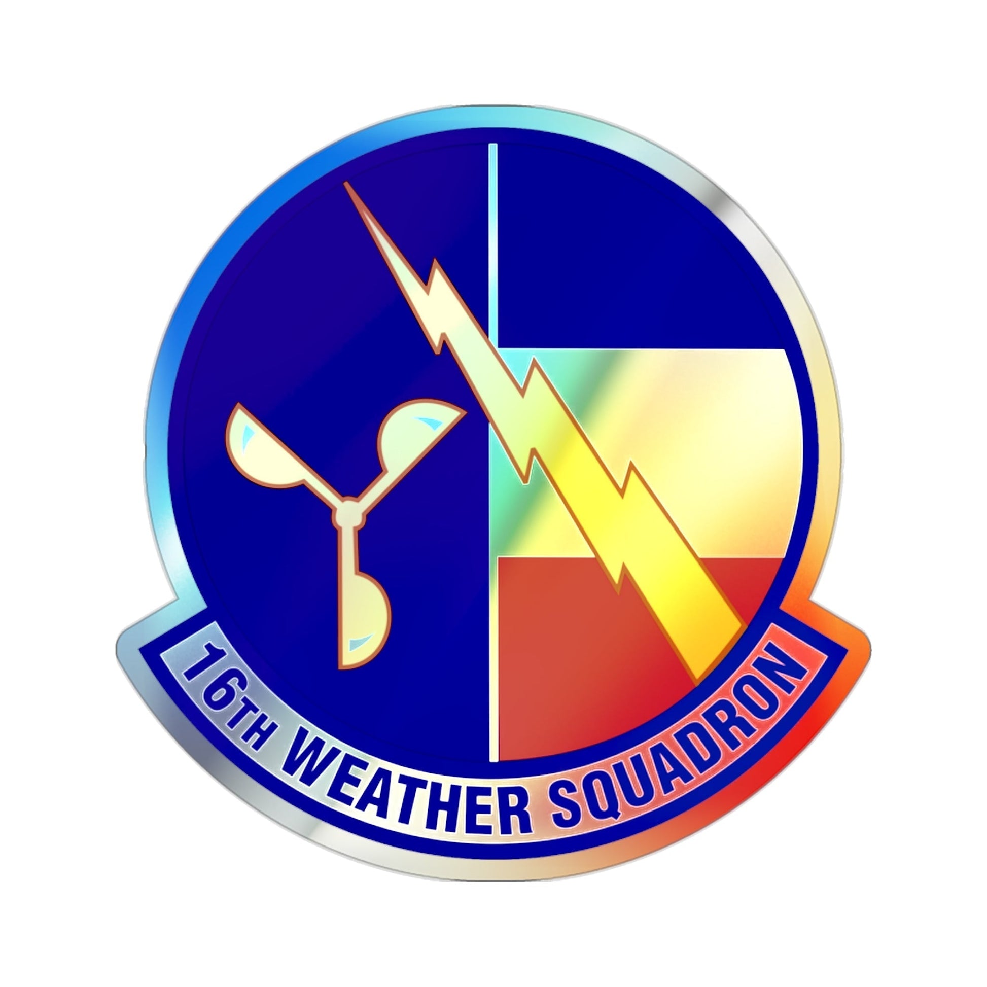 16 Weather Squadron AFWA (U.S. Air Force) Holographic STICKER Die-Cut Vinyl Decal-2 Inch-The Sticker Space