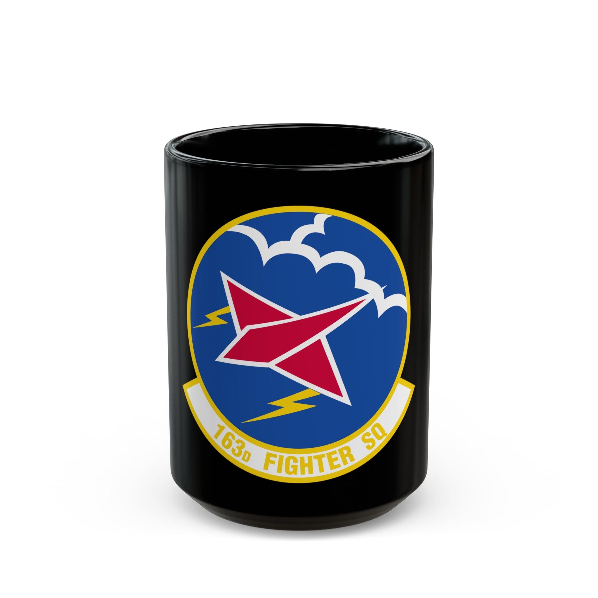 163 Fighter Squadron (U.S. Air Force) Black Coffee Mug-15oz-The Sticker Space