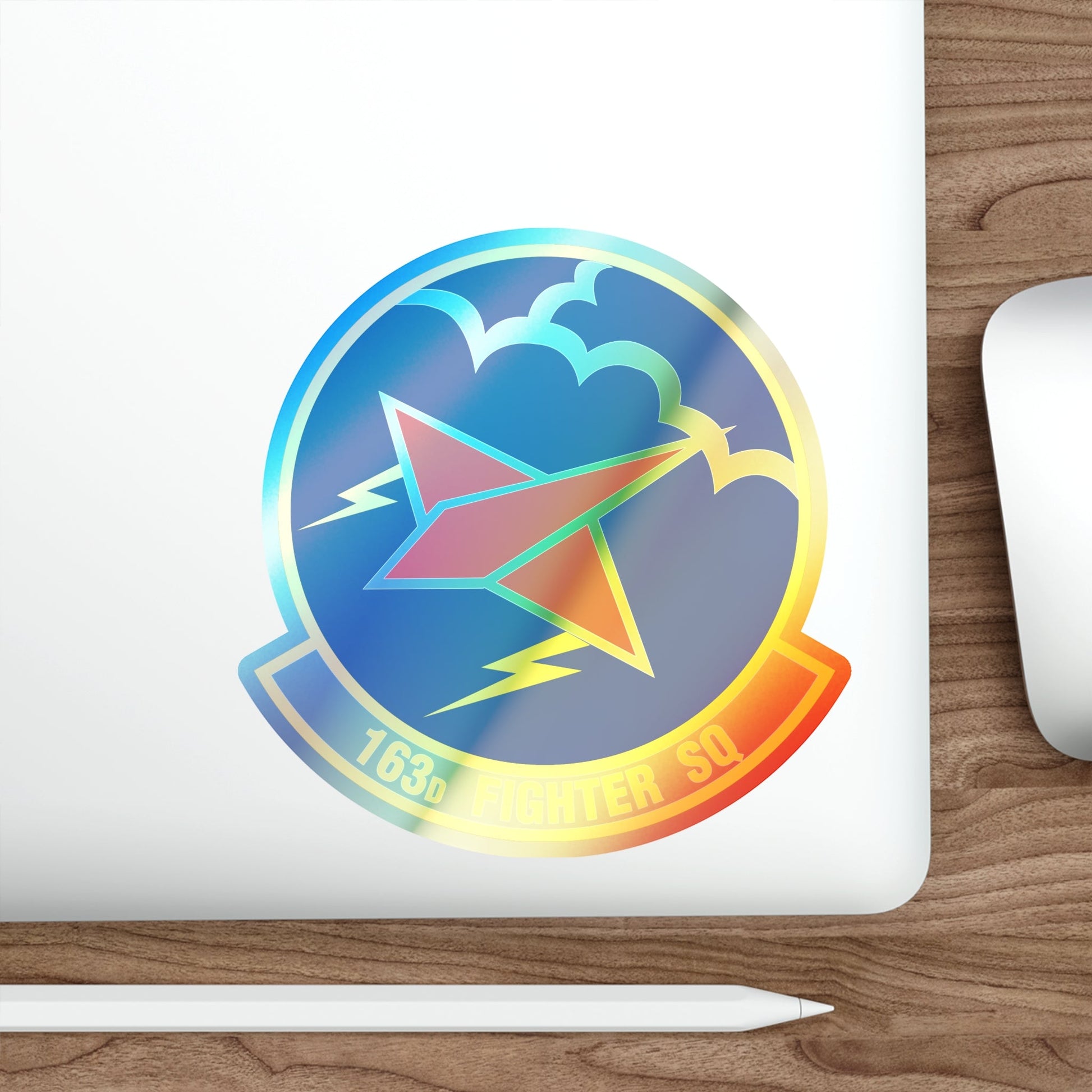 163 Fighter Squadron (U.S. Air Force) Holographic STICKER Die-Cut Vinyl Decal-The Sticker Space