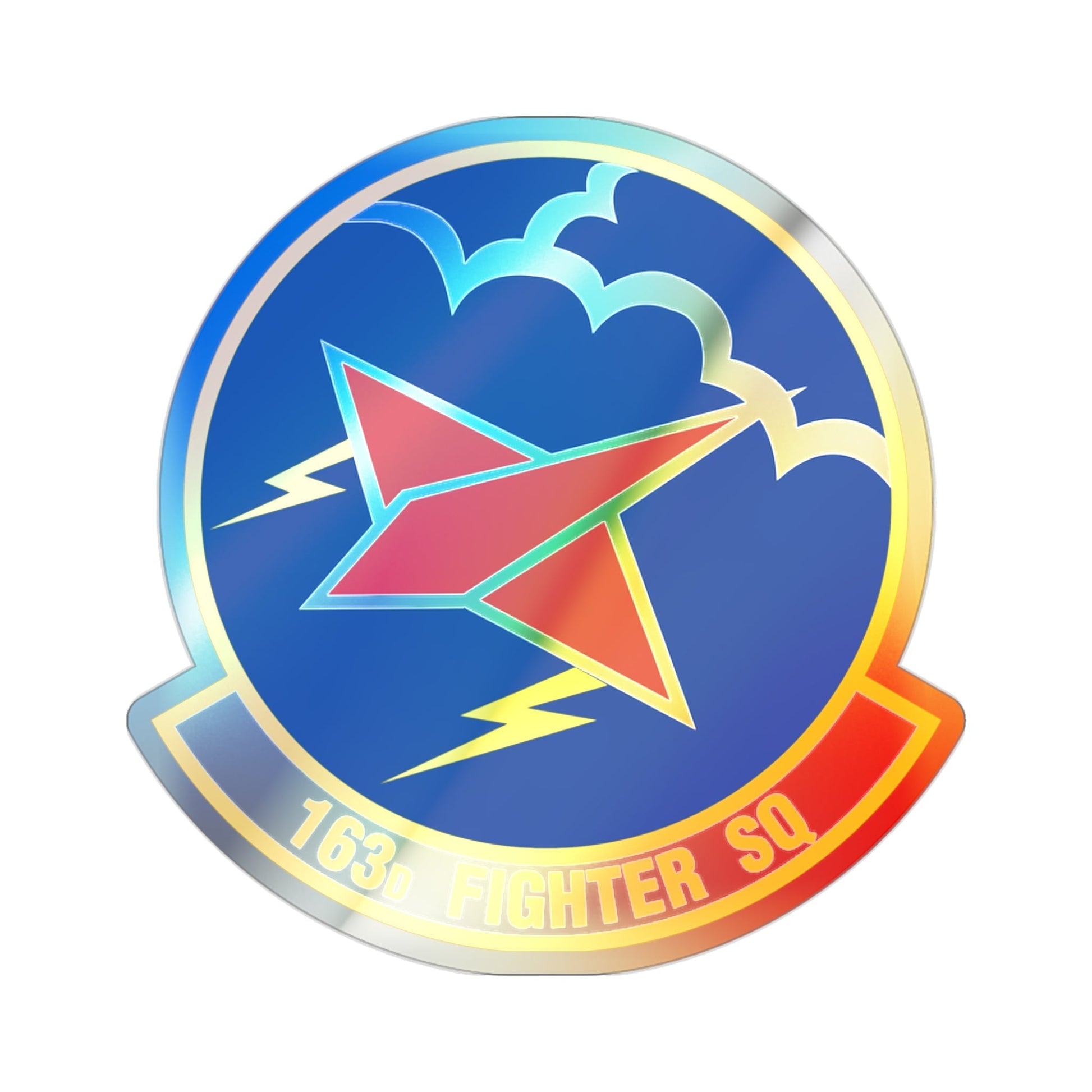 163 Fighter Squadron (U.S. Air Force) Holographic STICKER Die-Cut Vinyl Decal-2 Inch-The Sticker Space