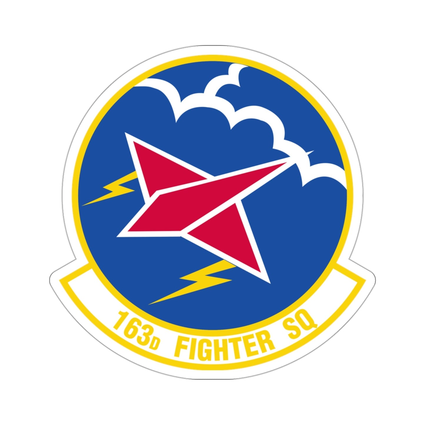 163 Fighter Squadron (U.S. Air Force) STICKER Vinyl Die-Cut Decal-3 Inch-The Sticker Space