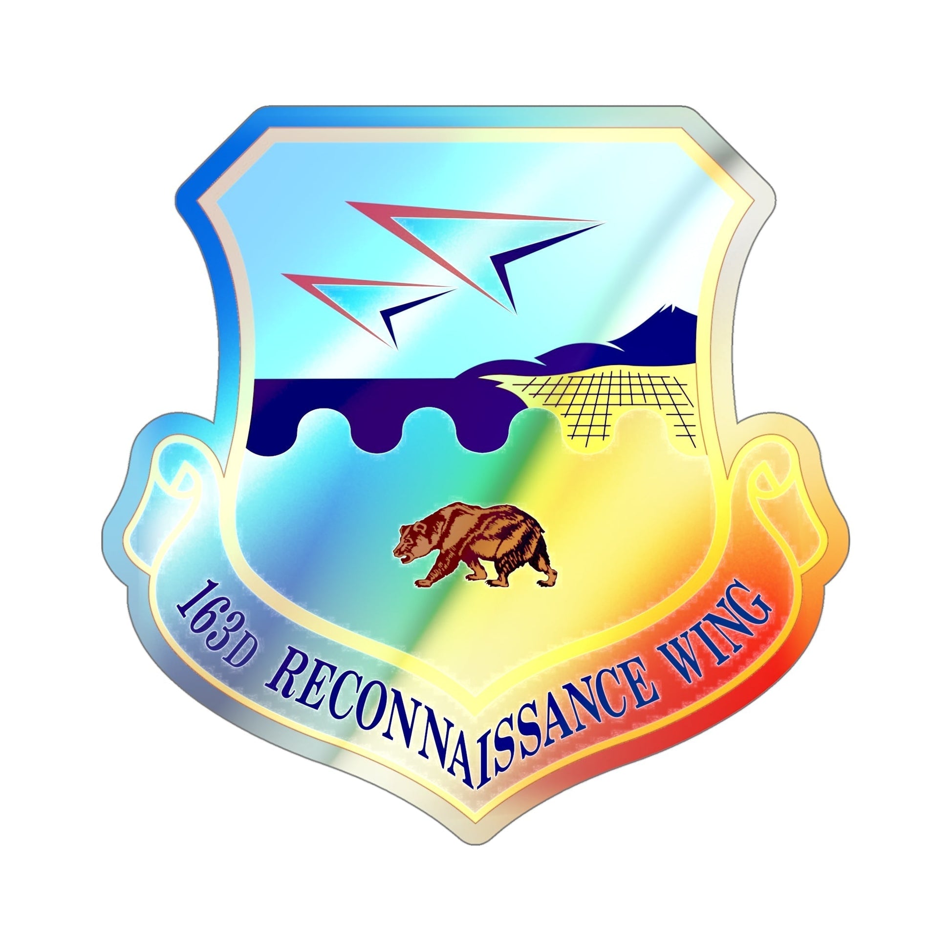 163d Reconnaissance Wing (U.S. Air Force) Holographic STICKER Die-Cut Vinyl Decal-5 Inch-The Sticker Space