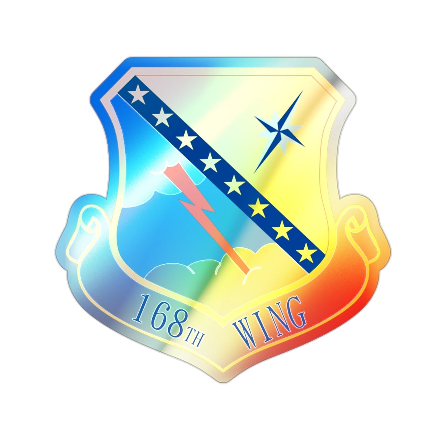 168th Wing (U.S. Air Force) Holographic STICKER Die-Cut Vinyl Decal-2 Inch-The Sticker Space