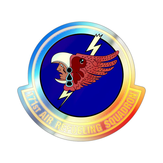 171st Air Refueling Squadron (U.S. Air Force) Holographic STICKER Die-Cut Vinyl Decal-6 Inch-The Sticker Space