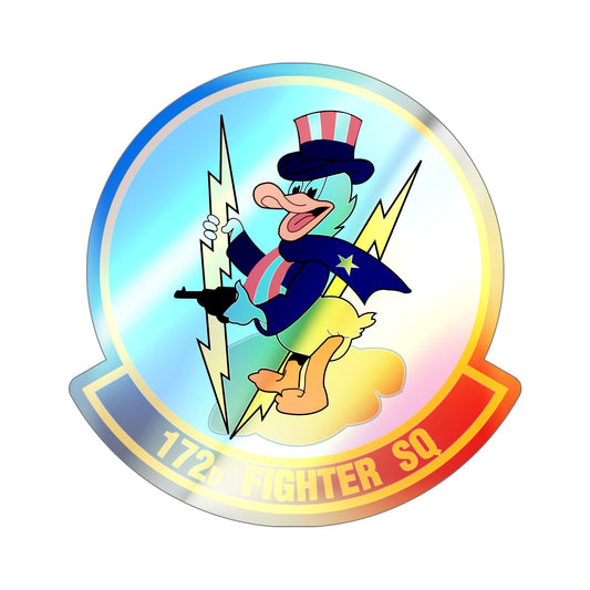 172 Fighter Squadron (U.S. Air Force) Holographic STICKER Die-Cut Vinyl Decal-6 Inch-The Sticker Space