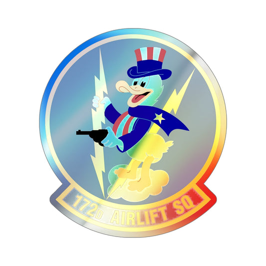 172d Airlift Squadron (U.S. Air Force) Holographic STICKER Die-Cut Vinyl Decal-6 Inch-The Sticker Space