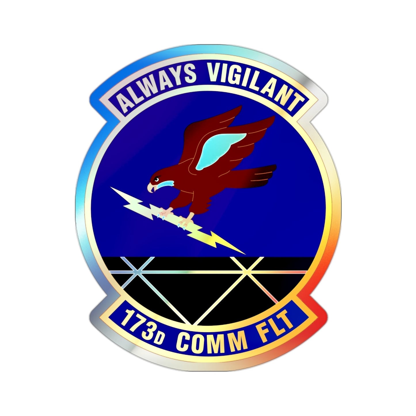 173d Communications Flight (U.S. Air Force) Holographic STICKER Die-Cut Vinyl Decal-2 Inch-The Sticker Space