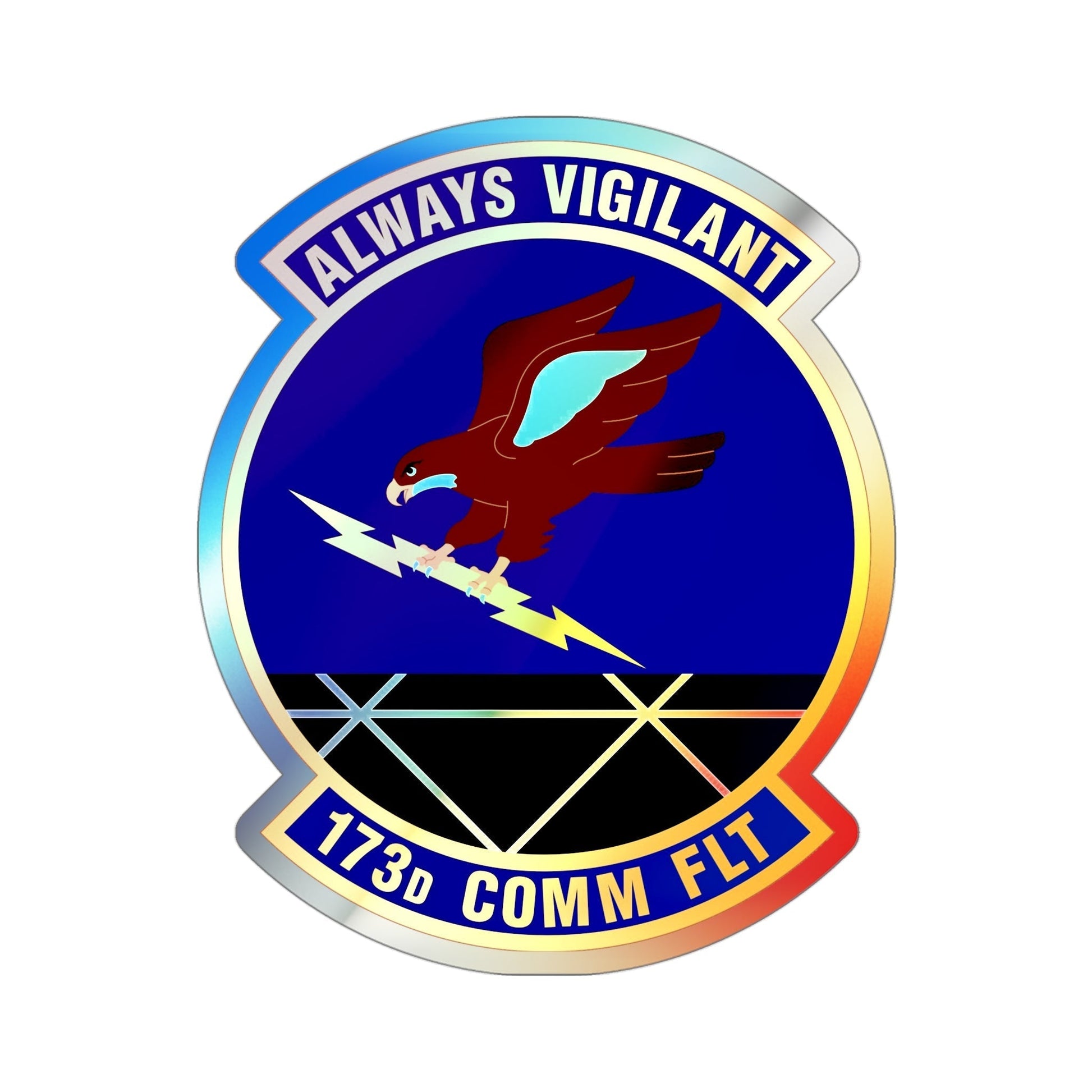 173d Communications Flight (U.S. Air Force) Holographic STICKER Die-Cut Vinyl Decal-4 Inch-The Sticker Space