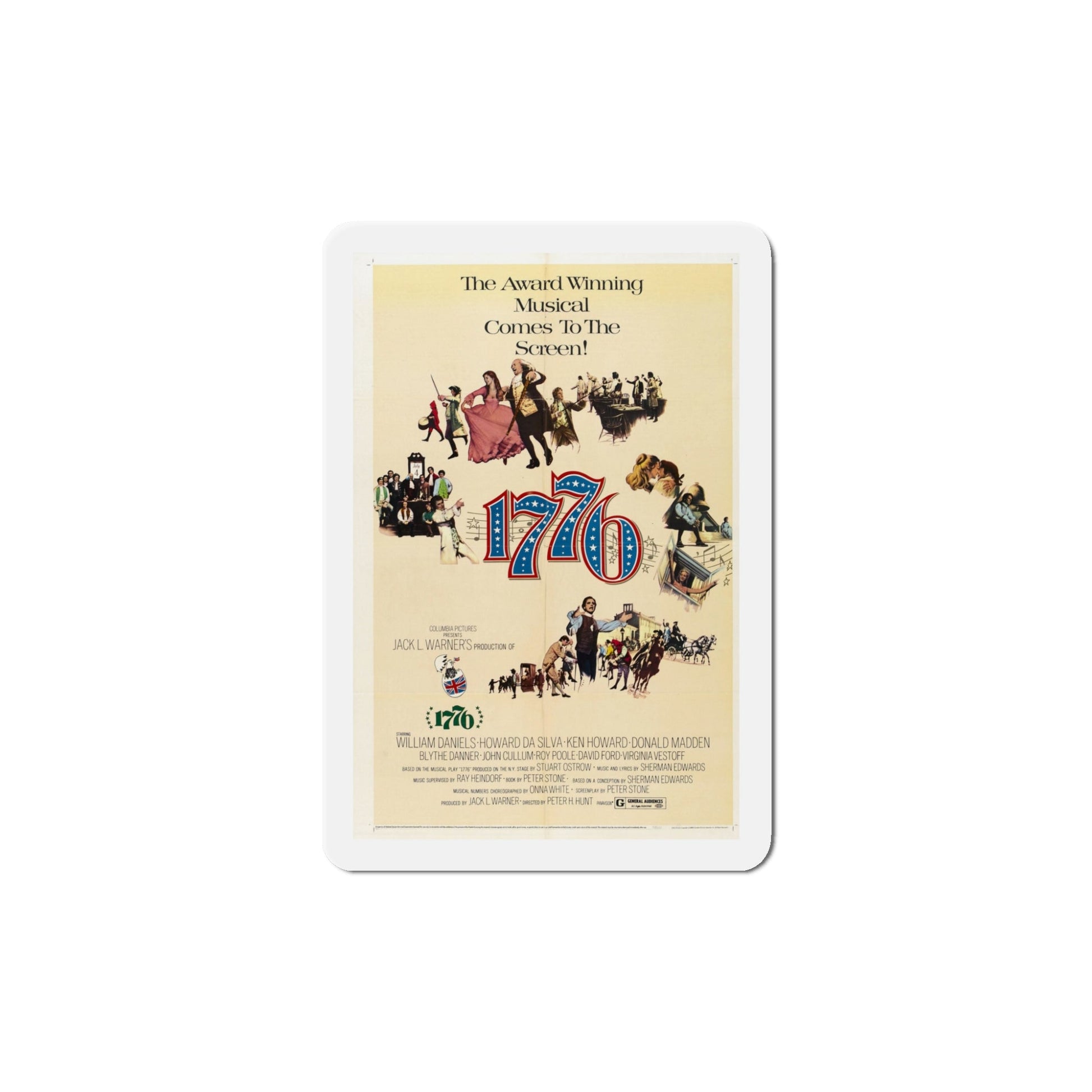 1776 1972 Movie Poster Die-Cut Magnet-5" x 5"-The Sticker Space