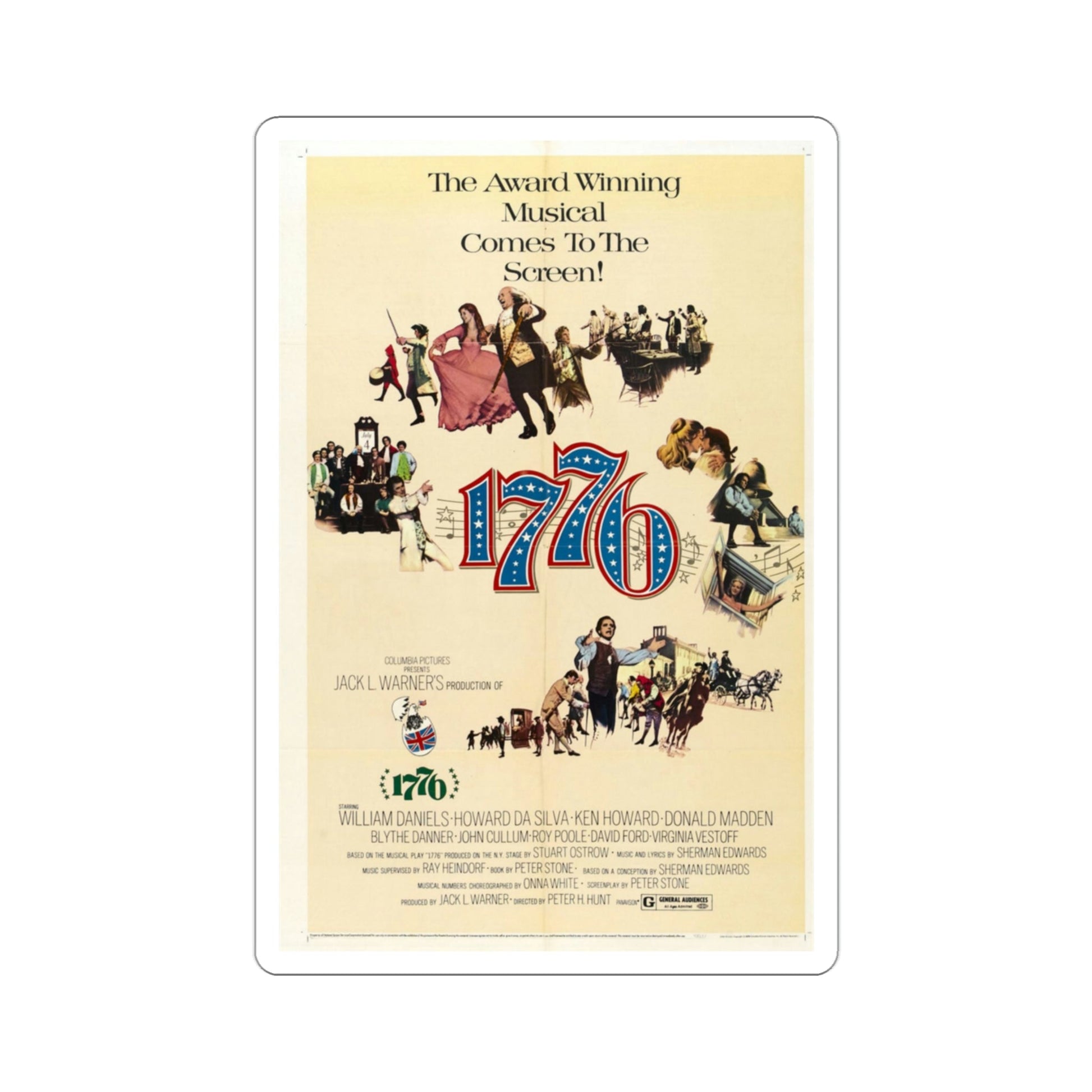 1776 1972 Movie Poster STICKER Vinyl Die-Cut Decal-3 Inch-The Sticker Space
