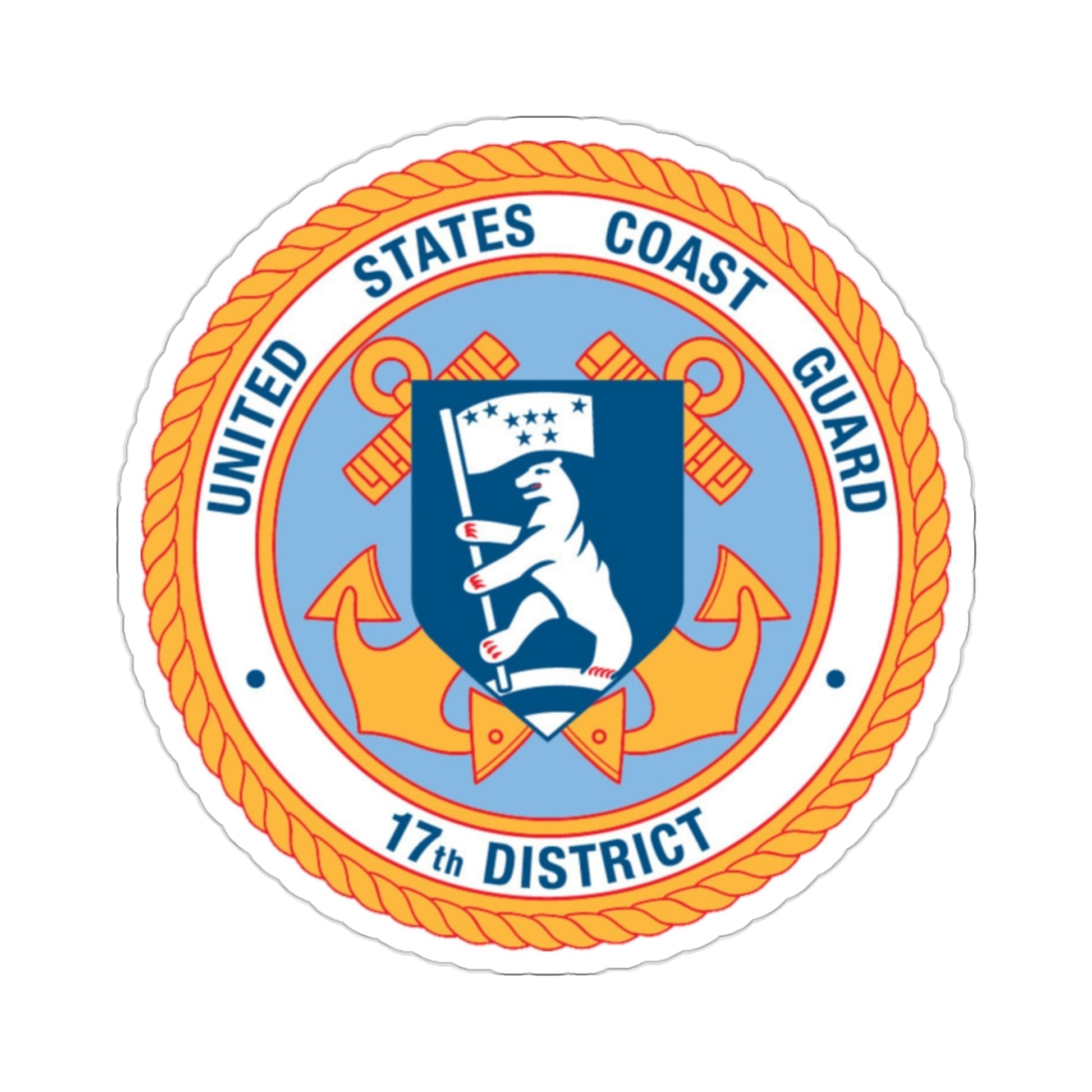 17th CG District (U.S. Coast Guard) STICKER Vinyl Die-Cut Decal-2 Inch-The Sticker Space