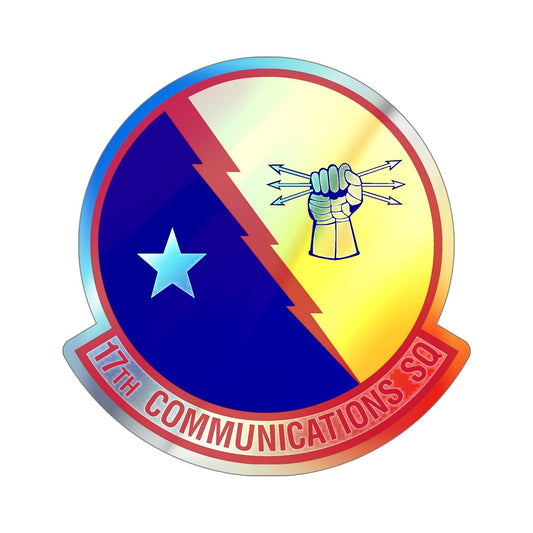 17th Communications Squadron (U.S. Air Force) Holographic STICKER Die-Cut Vinyl Decal-6 Inch-The Sticker Space